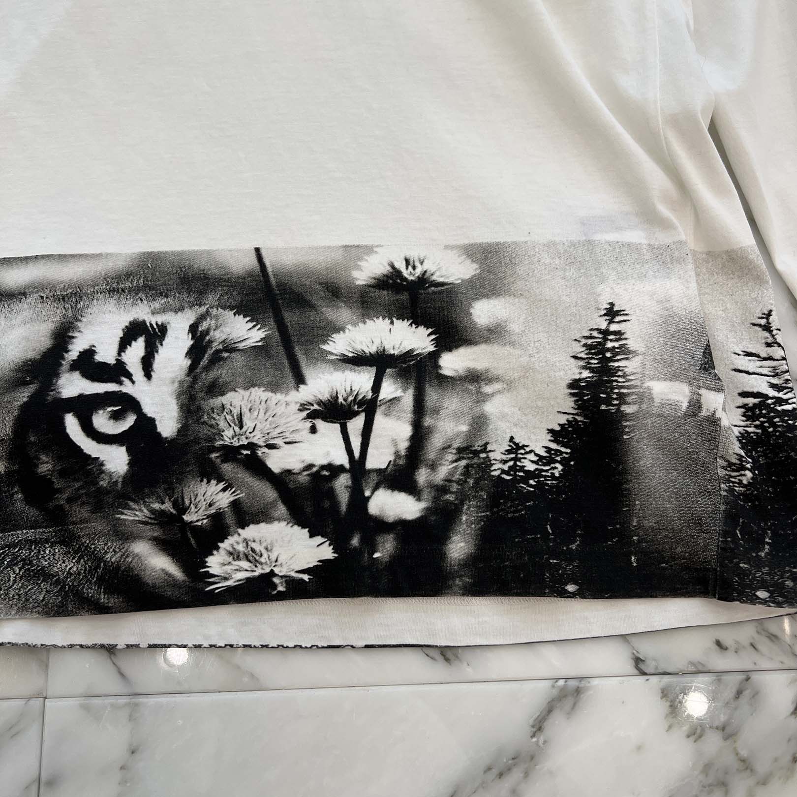 PRADA 2022AW Transfer Print Triangle Patch Long Sleeve Tee UJL44A Size XS プラダ 転写プリントトライアングルワッペンロングスリーブTシャツ サイズXS