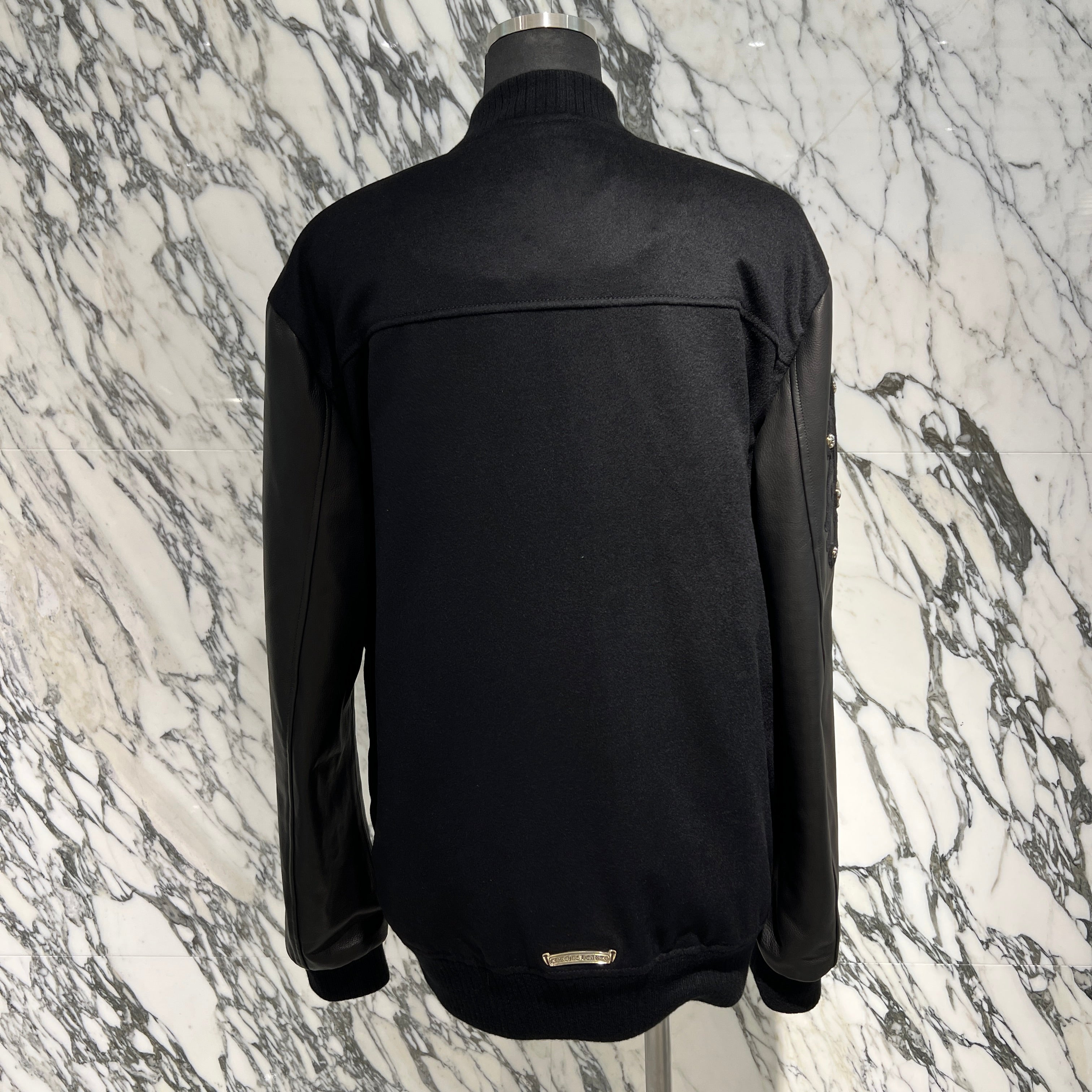 CHROME HEARTS LETTERMAN Cemetery Cross Patch Blouson Jacket Size L クロムハーツ レターマン セメタリークロスパッチ ブルゾンジャケット サイズL