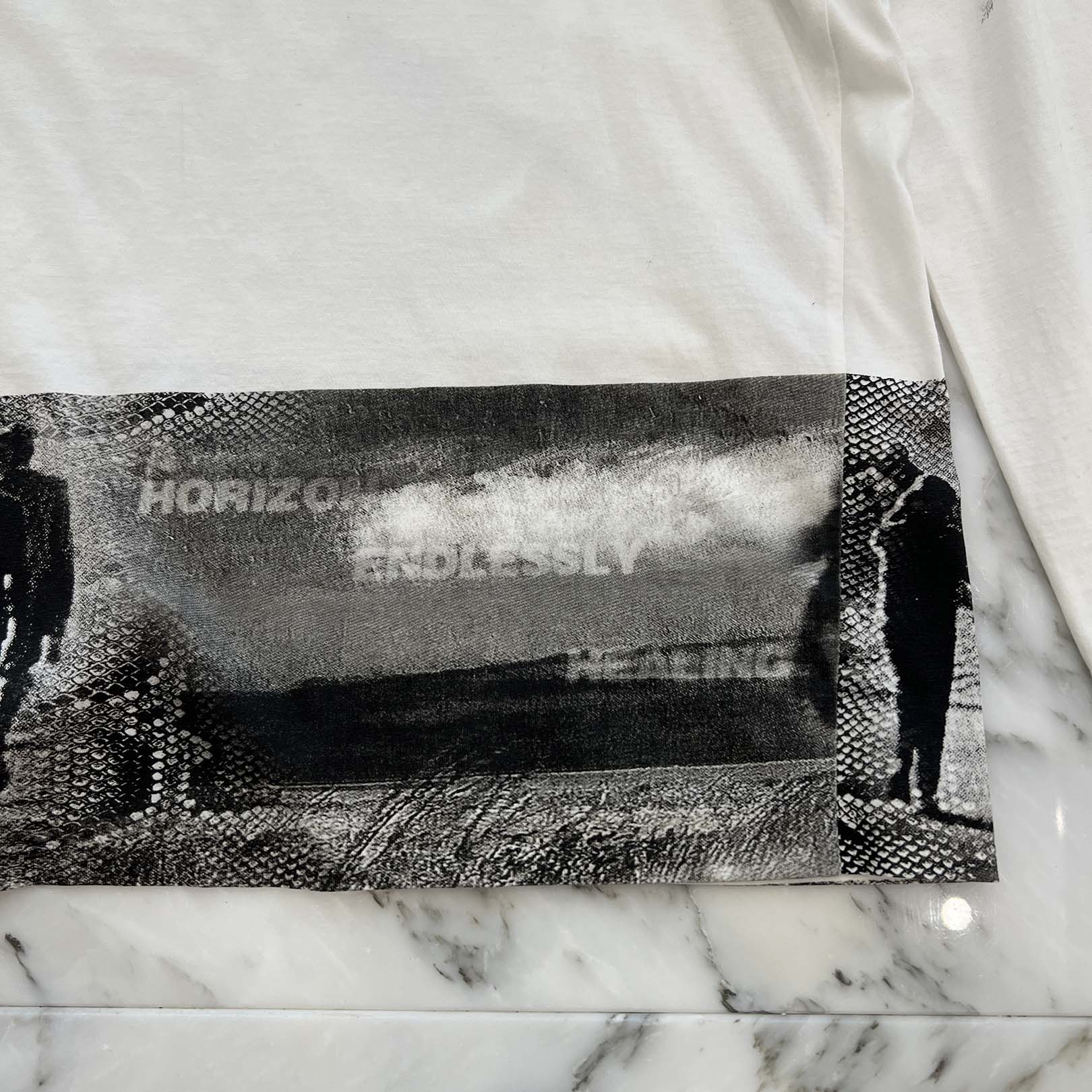 PRADA 2022AW Transfer Print Triangle Patch Long Sleeve Tee UJL44A Size XS プラダ 転写プリントトライアングルワッペンロングスリーブTシャツ サイズXS