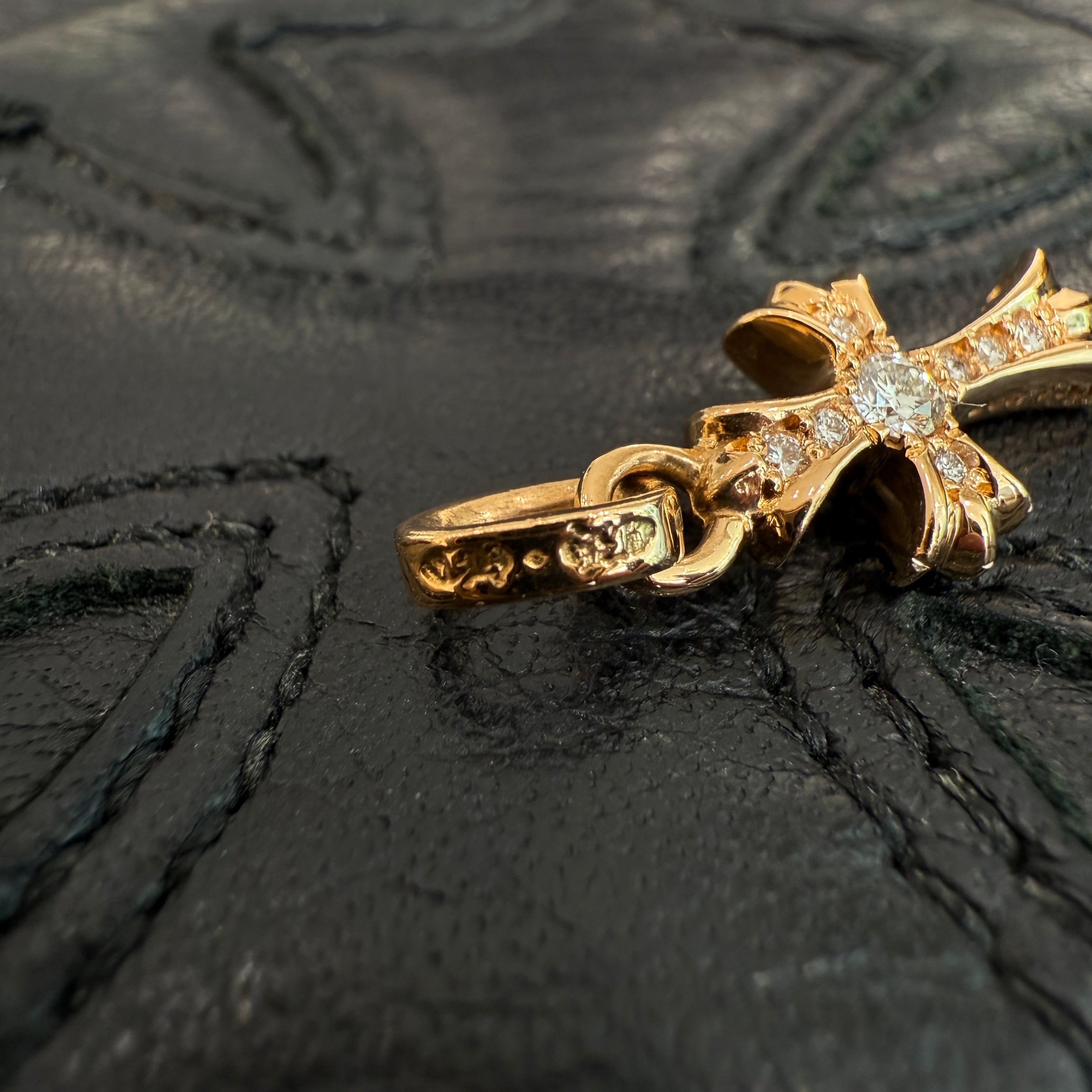 CHROME HEARTS 22K Baby Fat Cross Pave Diamond Pendant Top クロムハーツ 22K ベイビーファット クロス パヴェダイヤモンド ペンダントトップ