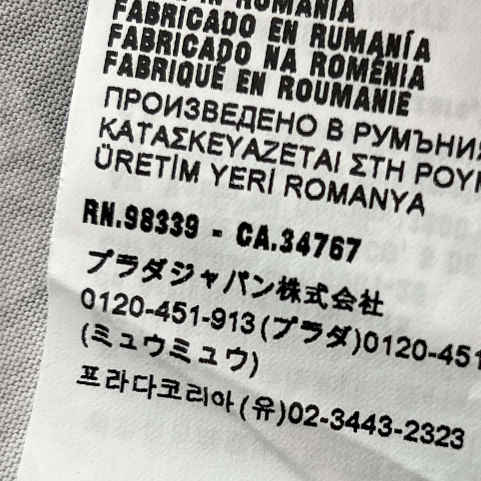 PRADA 2022AW Transfer Print Triangle Patch Long Sleeve Tee UJL44A Size XS プラダ 転写プリントトライアングルワッペンロングスリーブTシャツ サイズXS