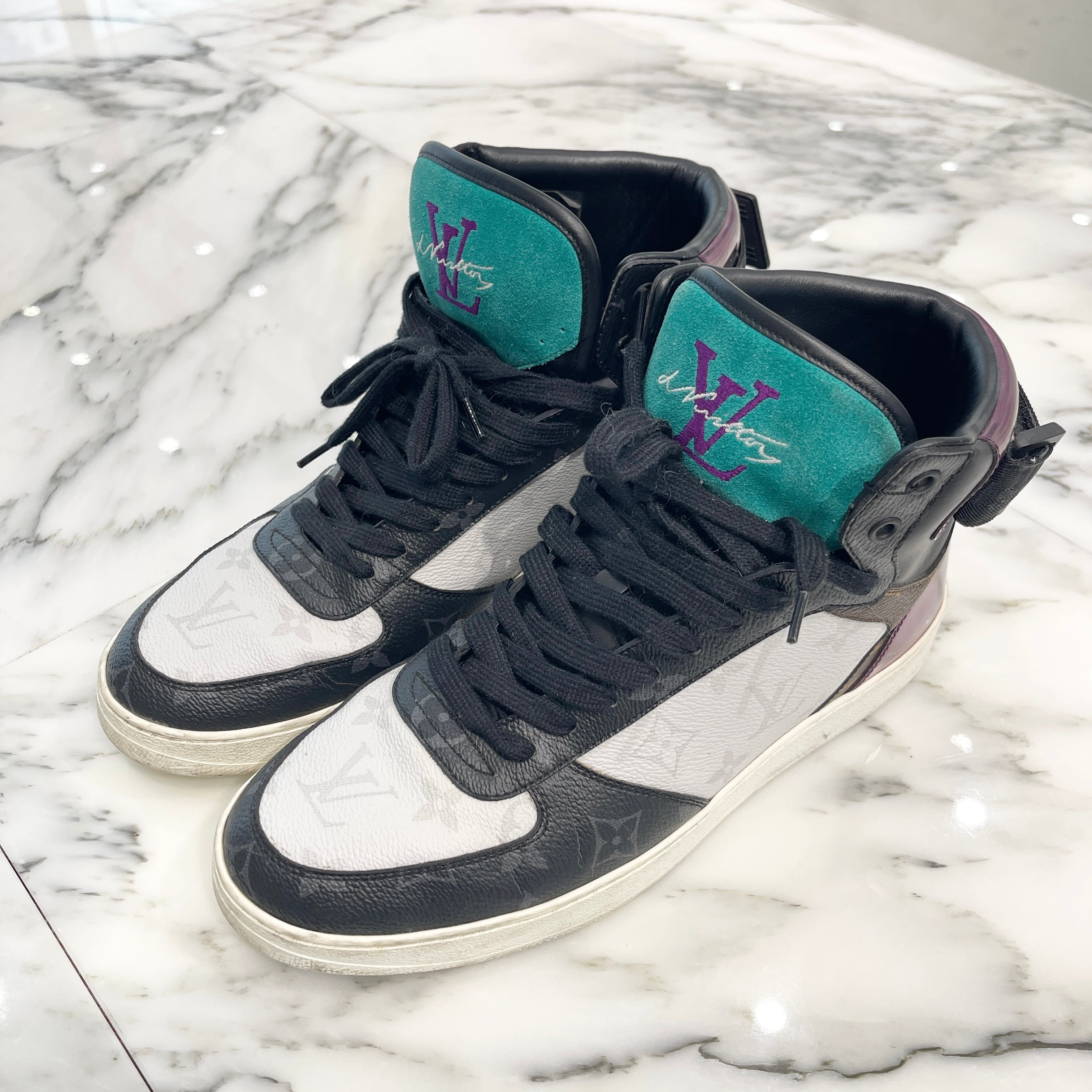 LOUIS VUITTON 2019SS Rivoli Line Monogram High Cut Sneakers 1A4U94 Size 6 1/2（25.5cm） ルイヴィトン リヴォリライン モノグラム ハイカットスニーカー サイズ6 1/2（25.5cm）