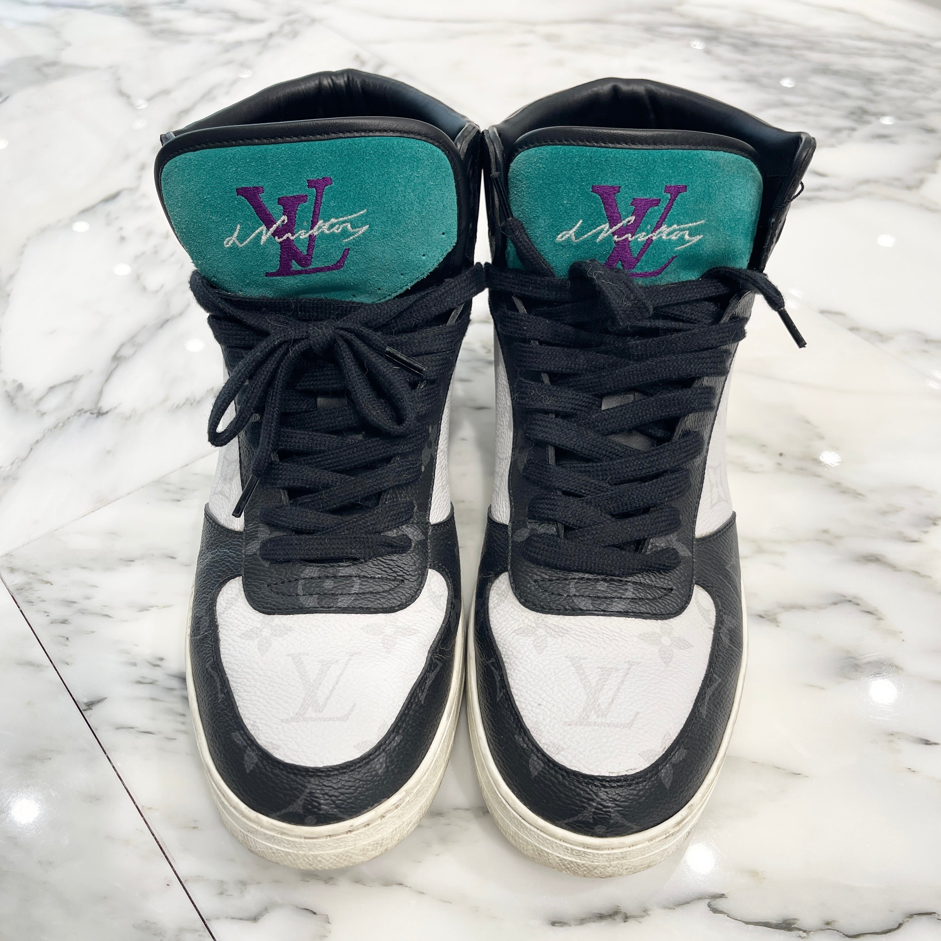 LOUIS VUITTON 2019SS Rivoli Line Monogram High Cut Sneakers 1A4U94 Size 6 1/2（25.5cm） ルイヴィトン リヴォリライン モノグラム ハイカットスニーカー サイズ6 1/2（25.5cm）