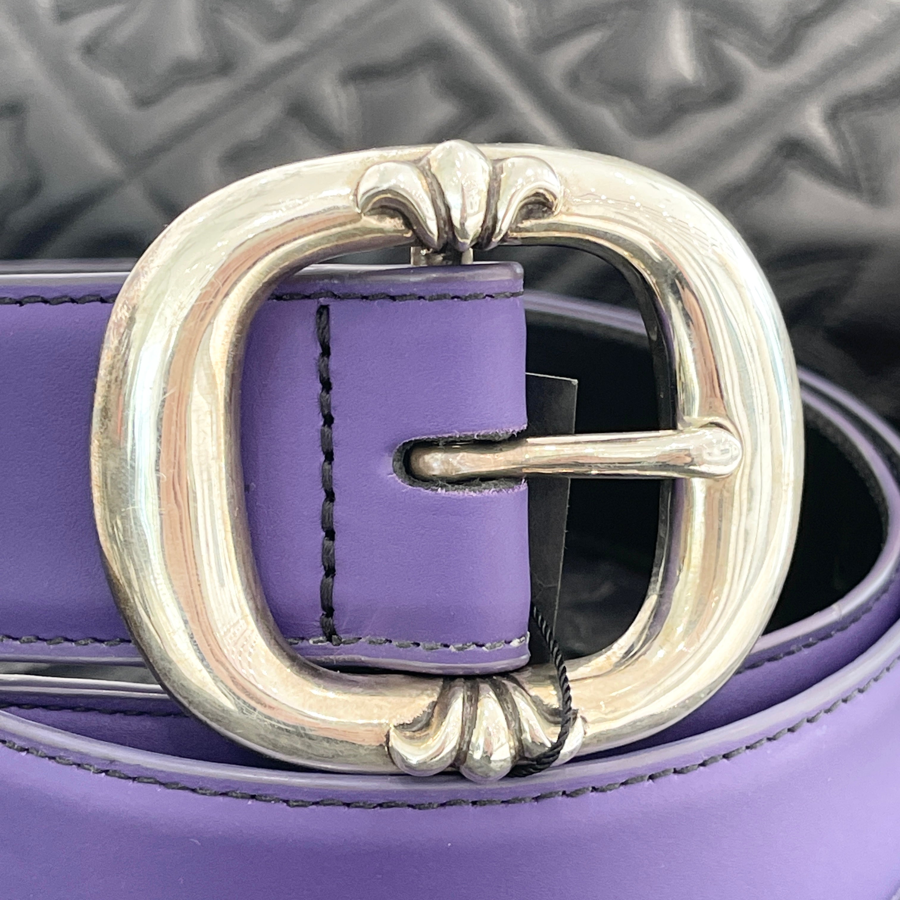 CHROME HEARTS Gunslinger Purple Leather Belt Size 32 クロムハーツ ガンスリンガー パープル レザーベルト サイズ32