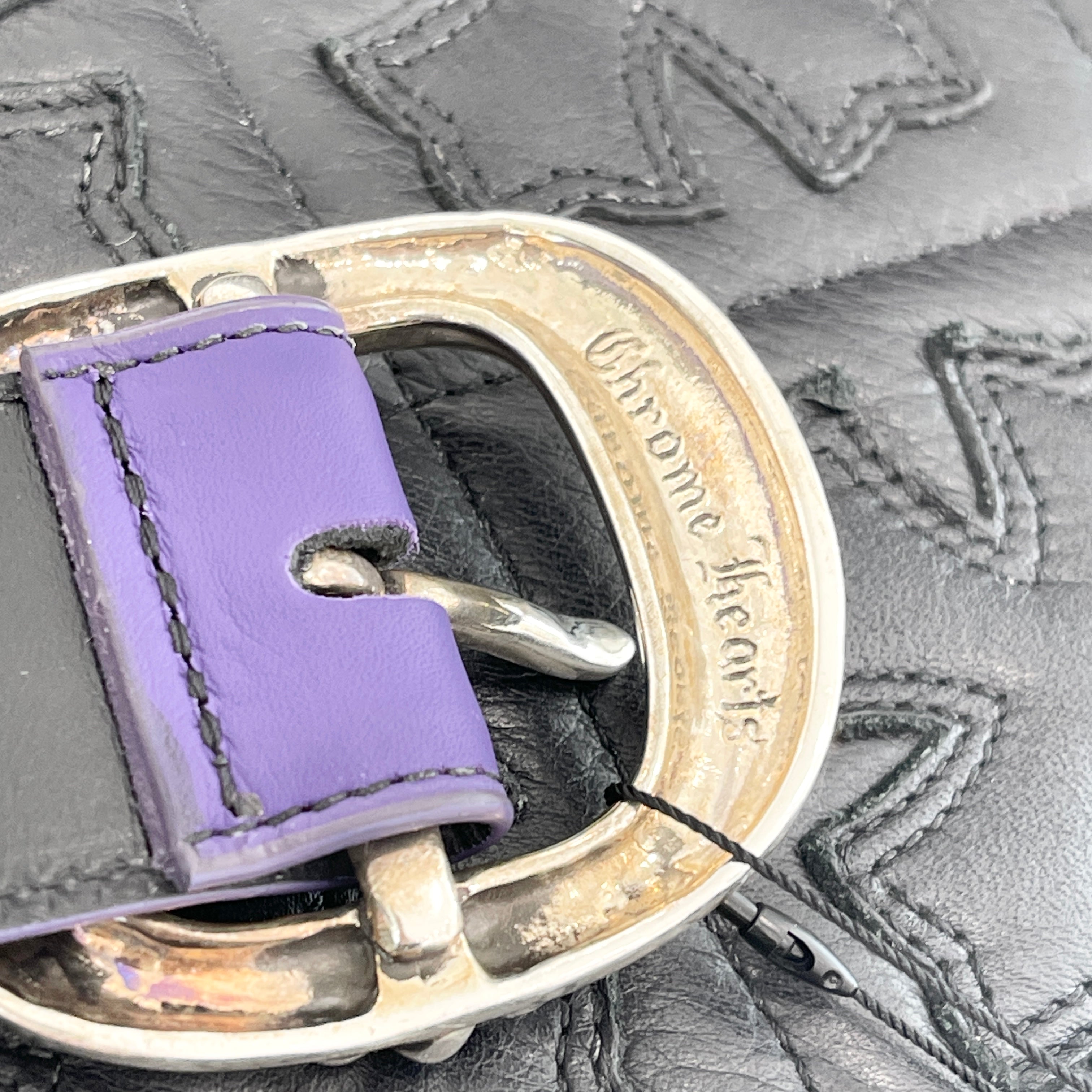 CHROME HEARTS Gunslinger Purple Leather Belt Size 32 クロムハーツ ガンスリンガー パープル レザーベルト サイズ32