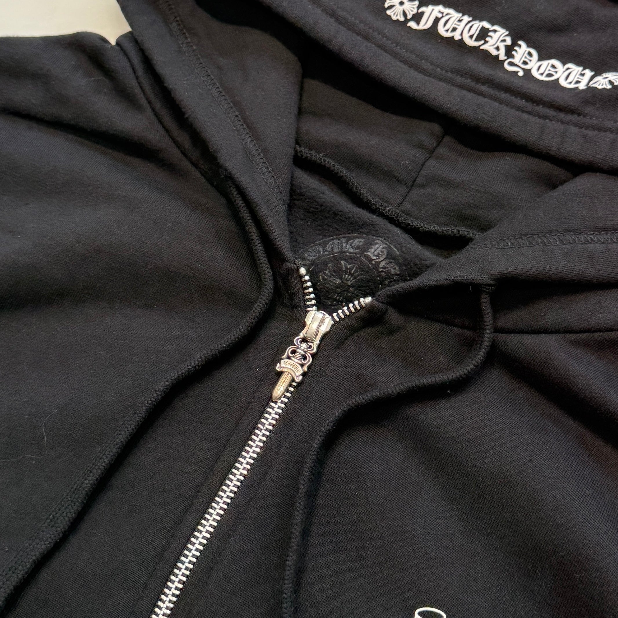 CHROME HEARTS Back Scroll Label Logo Zip Up Hoodie Size L クロムハーツ バックスクロールラベルロゴジップアップフーディ サイズL