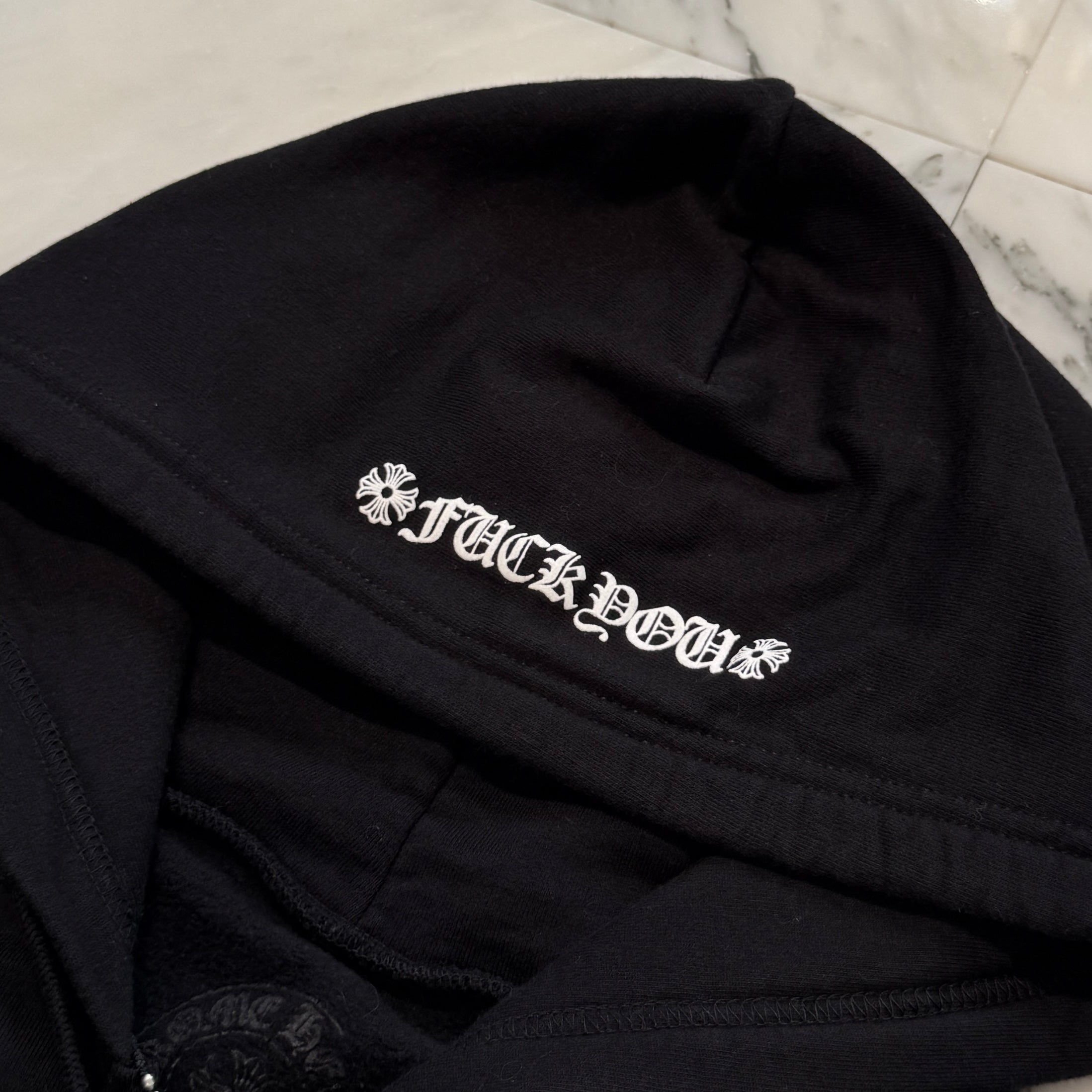 CHROME HEARTS Back Scroll Label Logo Zip Up Hoodie Size L クロムハーツ バックスクロールラベルロゴジップアップフーディ サイズL