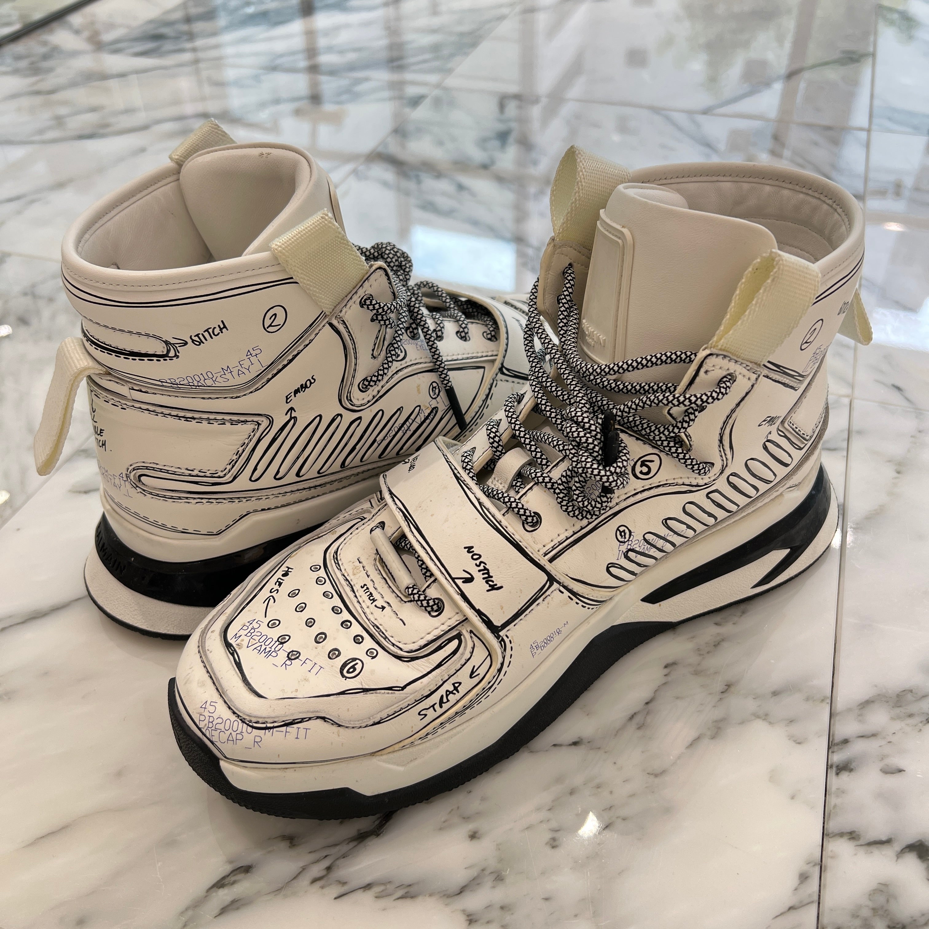 BALMAIN B BALL Body Graffiti High Cut Sneakers Size US12（30cm）バルマン Bボール ボディグラフィティ ハイカットスニーカー サイズUS12（30cm）