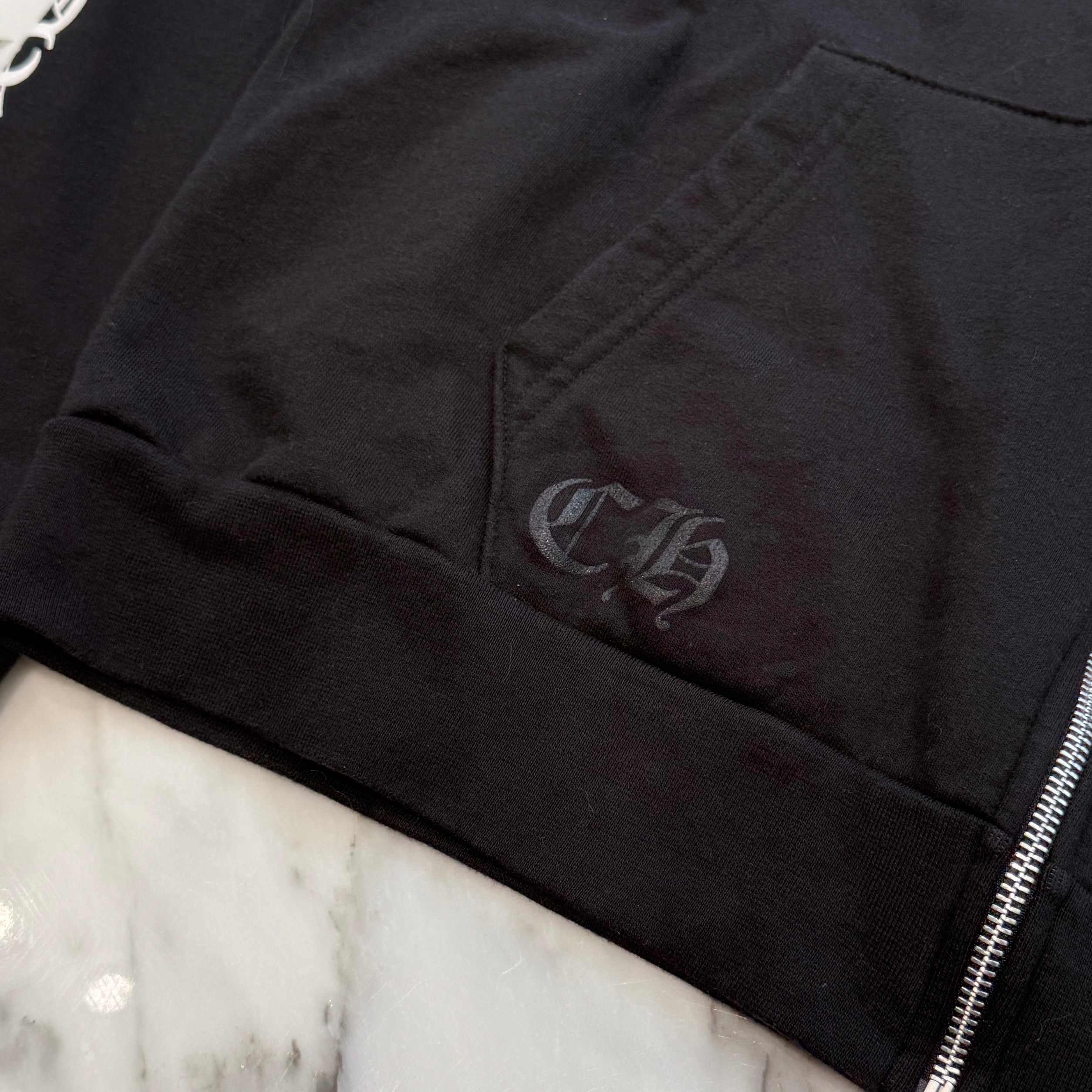 CHROME HEARTS Back Scroll Label Logo Zip Up Hoodie Size L クロムハーツ バックスクロールラベルロゴジップアップフーディ サイズL