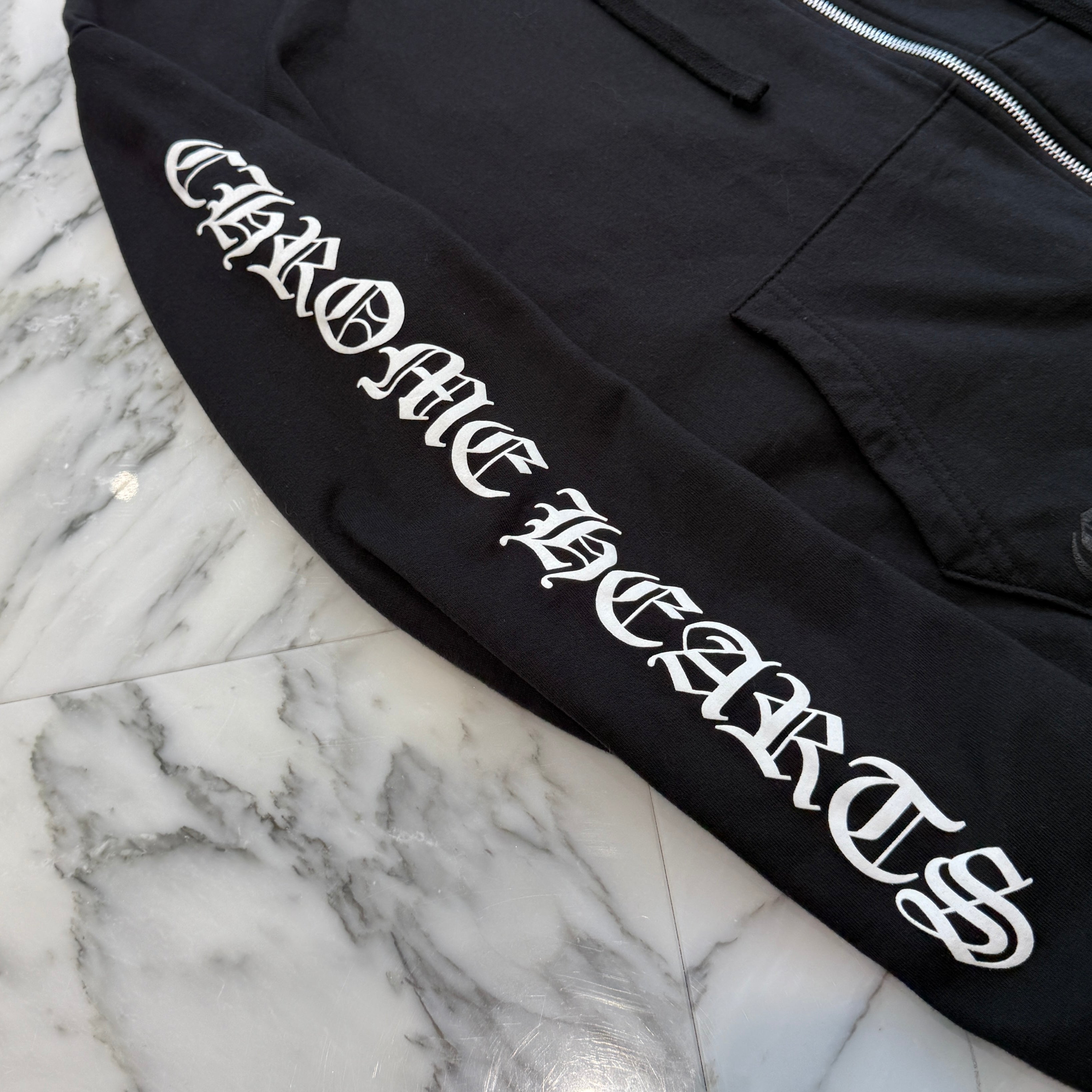 CHROME HEARTS Back Scroll Label Logo Zip Up Hoodie Size L クロムハーツ バックスクロールラベルロゴジップアップフーディ サイズL