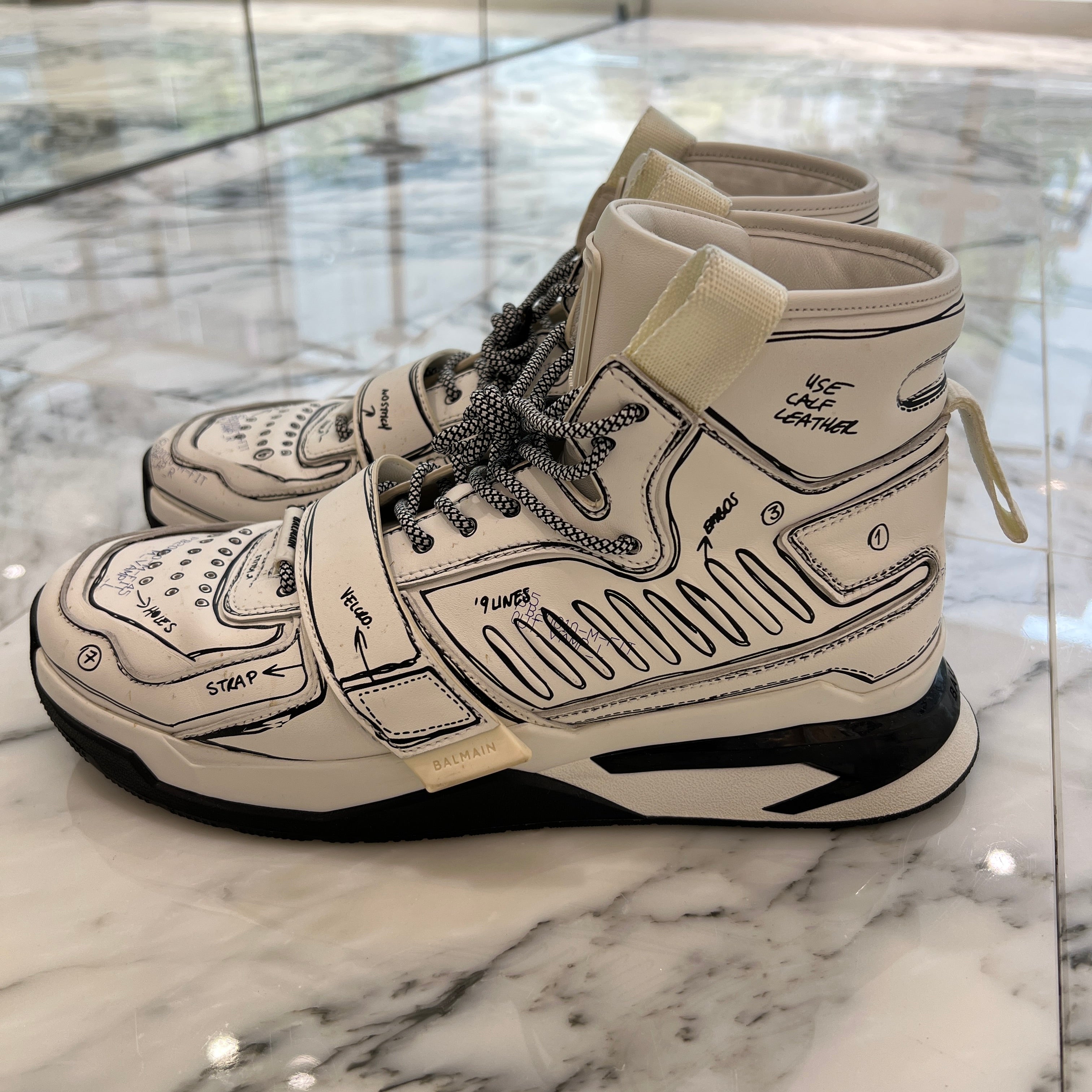 BALMAIN B BALL Body Graffiti High Cut Sneakers Size US12（30cm）バルマン Bボール ボディグラフィティ ハイカットスニーカー サイズUS12（30cm）
