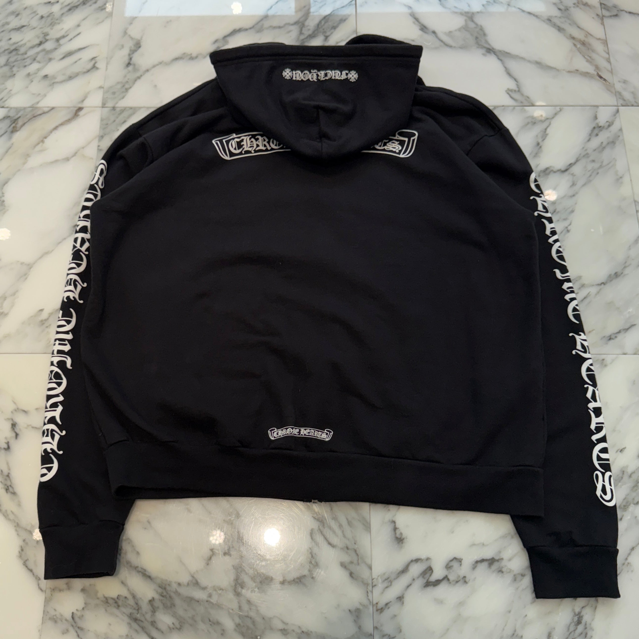 CHROME HEARTS Back Scroll Label Logo Zip Up Hoodie Size L クロムハーツ バックスクロールラベルロゴジップアップフーディ サイズL