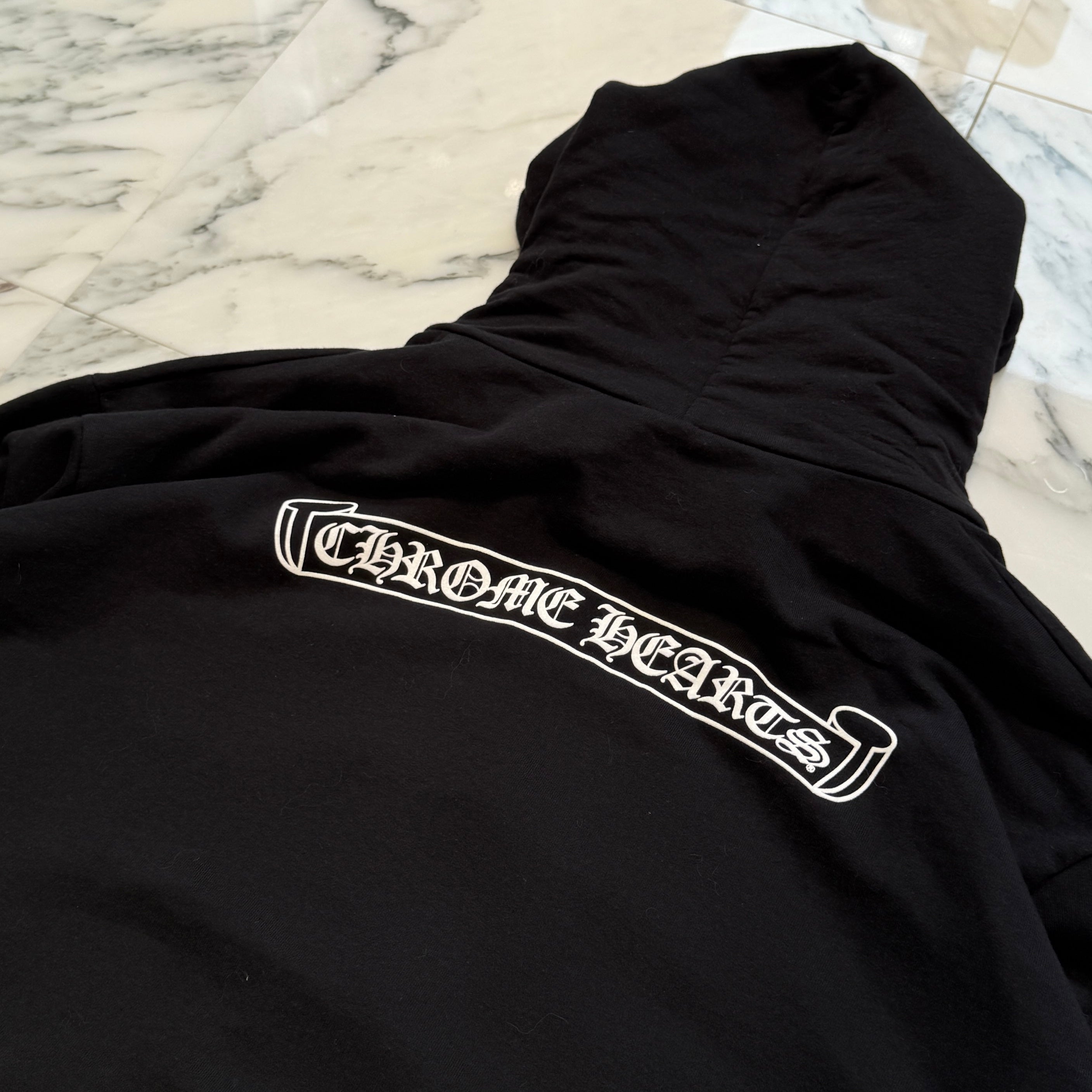 CHROME HEARTS Back Scroll Label Logo Zip Up Hoodie Size L クロムハーツ バックスクロールラベルロゴジップアップフーディ サイズL