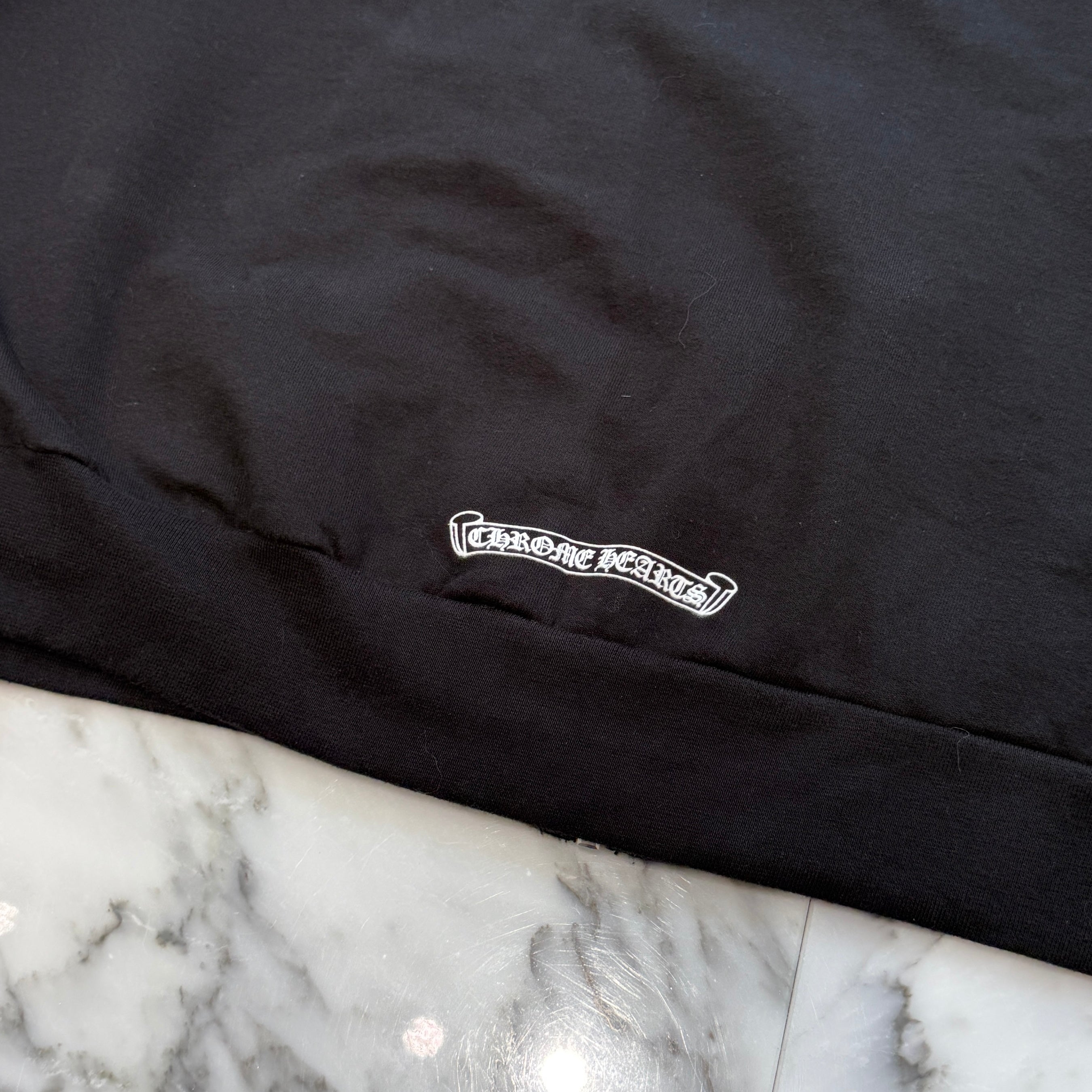 CHROME HEARTS Back Scroll Label Logo Zip Up Hoodie Size L クロムハーツ バックスクロールラベルロゴジップアップフーディ サイズL