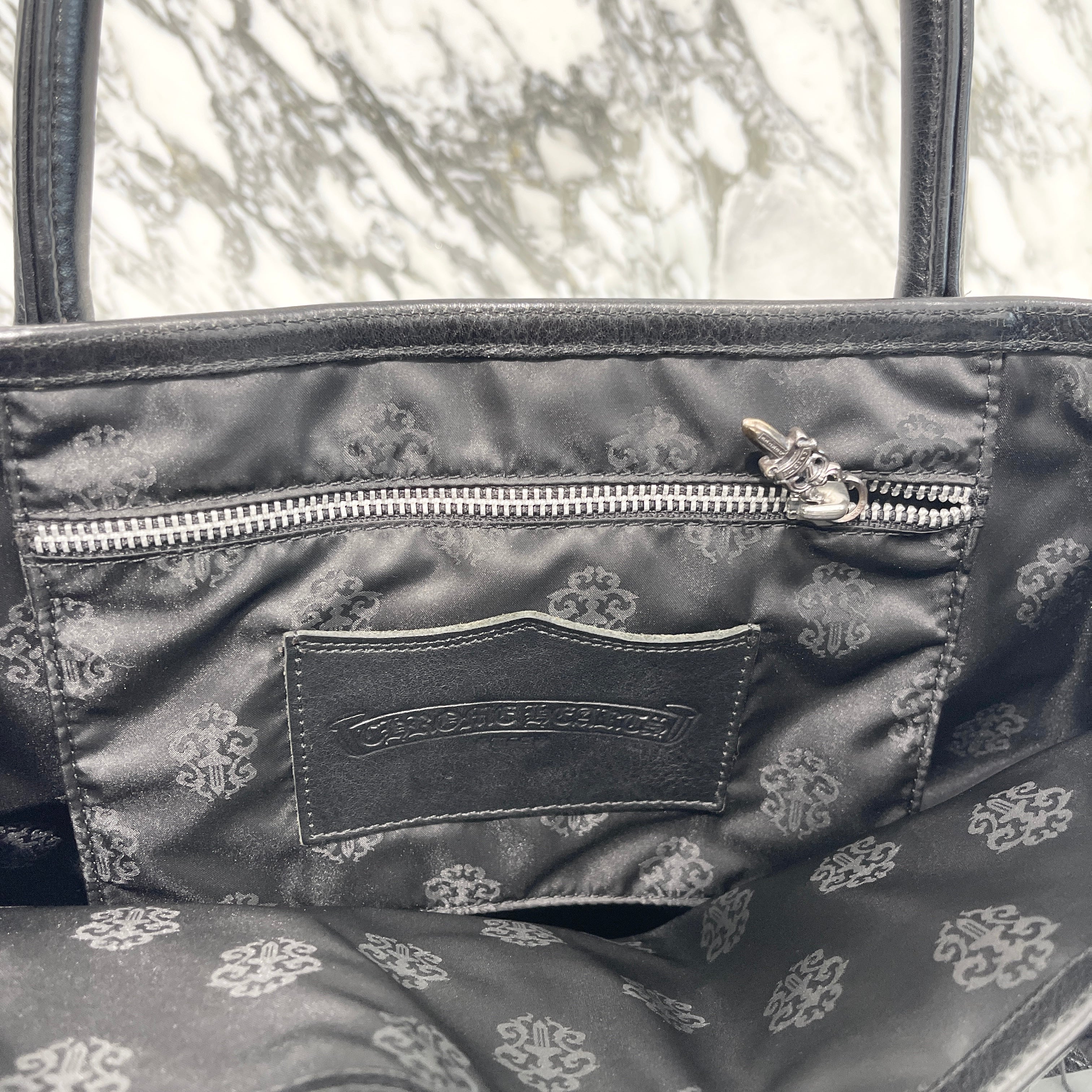 CHROME HEARTS 1 Cross Leather Patch Small CH Cross FS Leather Tote Bag クロムハーツ 1クロス レザーパッチ スモールCHクロス FSレザートートバッグ