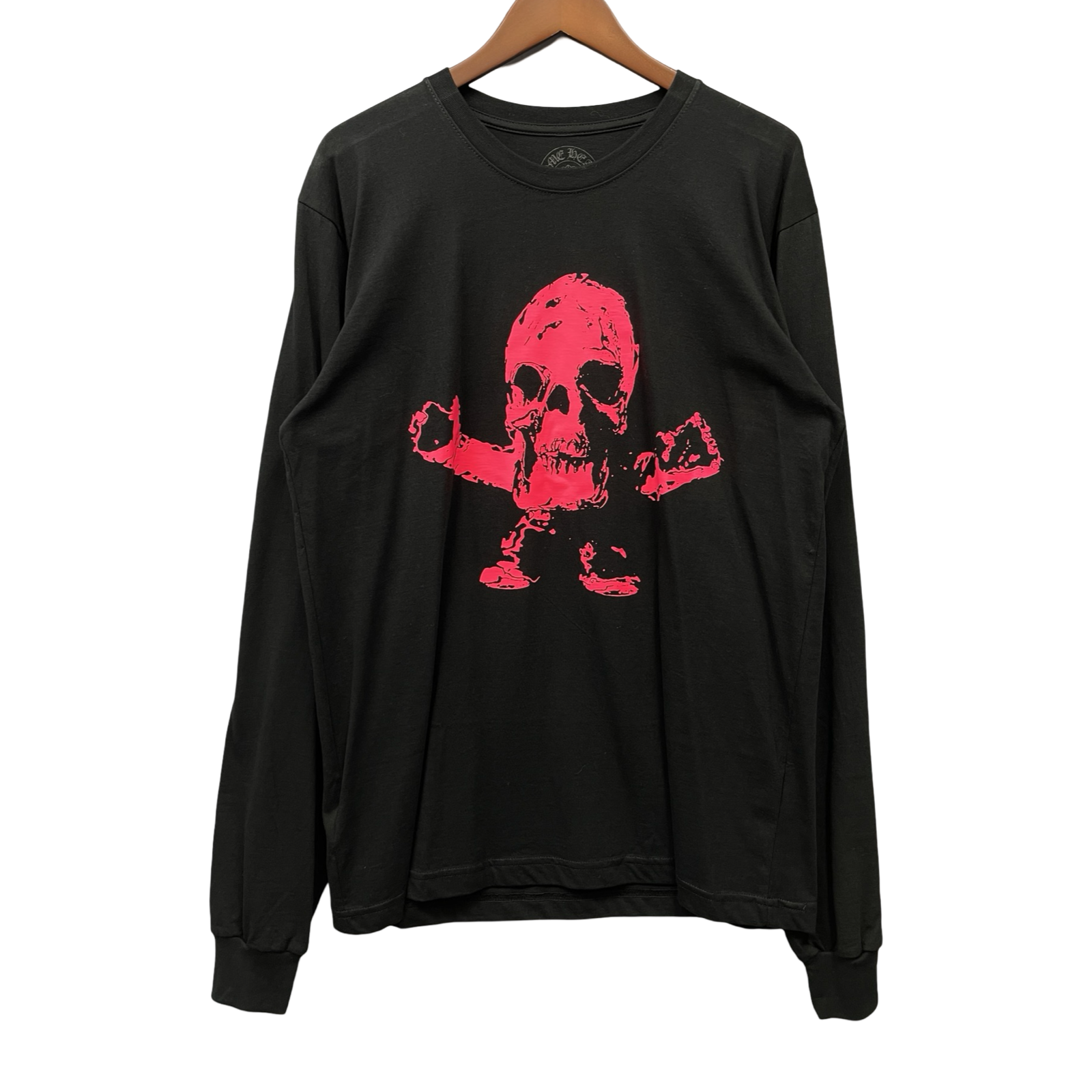 CHROME HEARTS FOTI Neon Pink Back Scroll Logo Long Sleeve Tee Size L