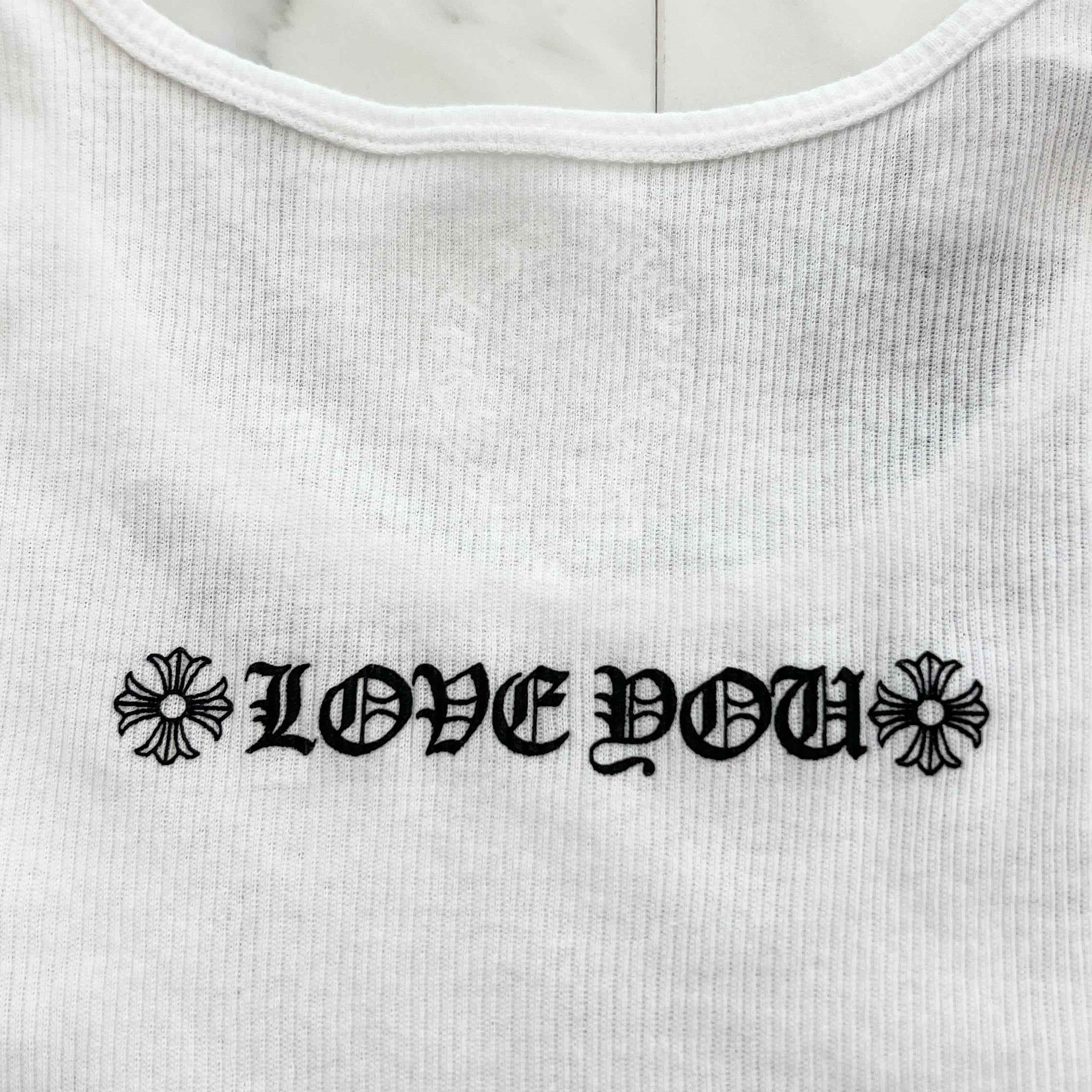 CHROME HEARTS Viny Heart "Love You" Rib Tank Top Size M クロムハ―ツ ヴィニーハート "ラブユー" リブ タンクトップ サイズM