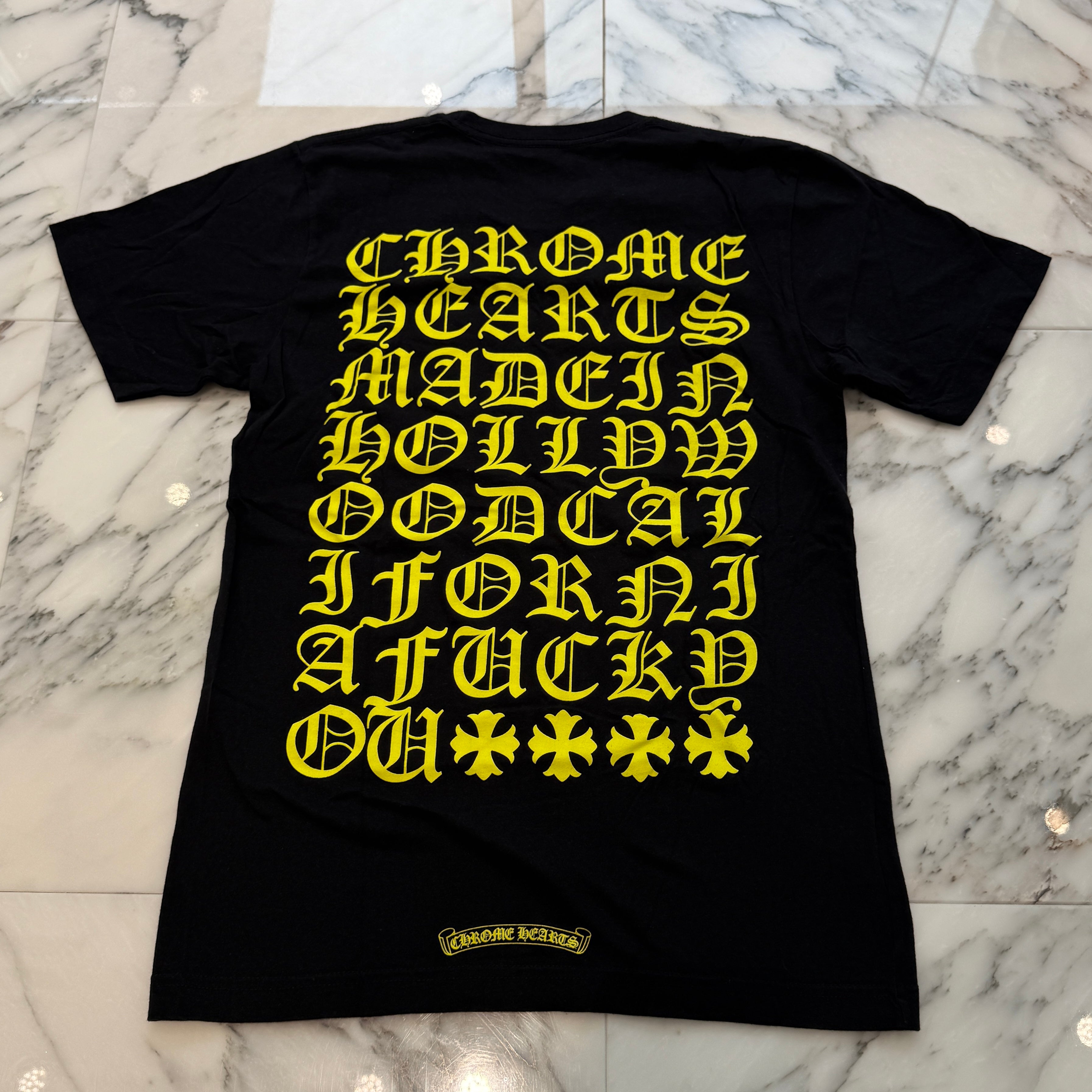 CHROME HEARTS Made In Hollywood Vertical Logo Tee Size S