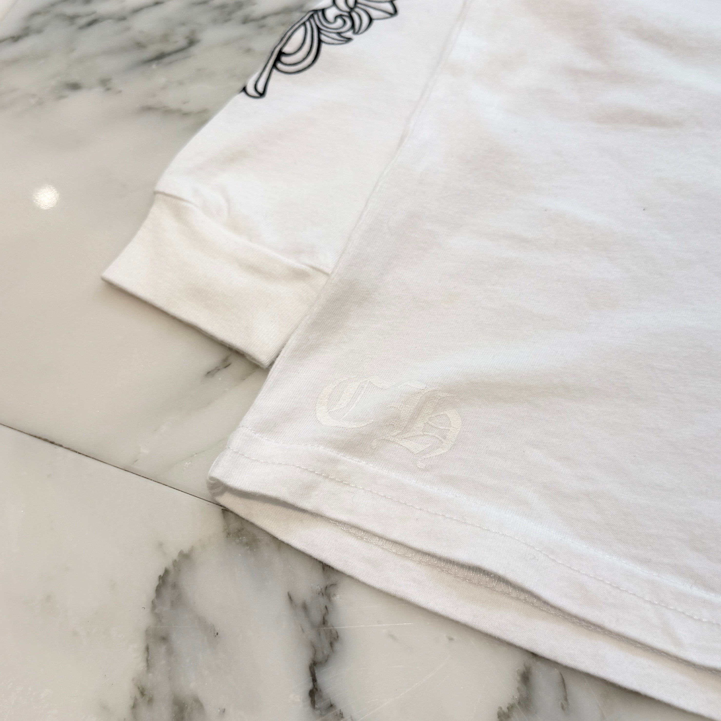 CHROME HEARTS Floral Cross Back Horseshoe Baby Long Sleeve Tee Size 4T(130/63) クロムハーツ フローラルクロス バックホースシュー ベビー ロングスリーブTシャツ サイズ4T(130/63)