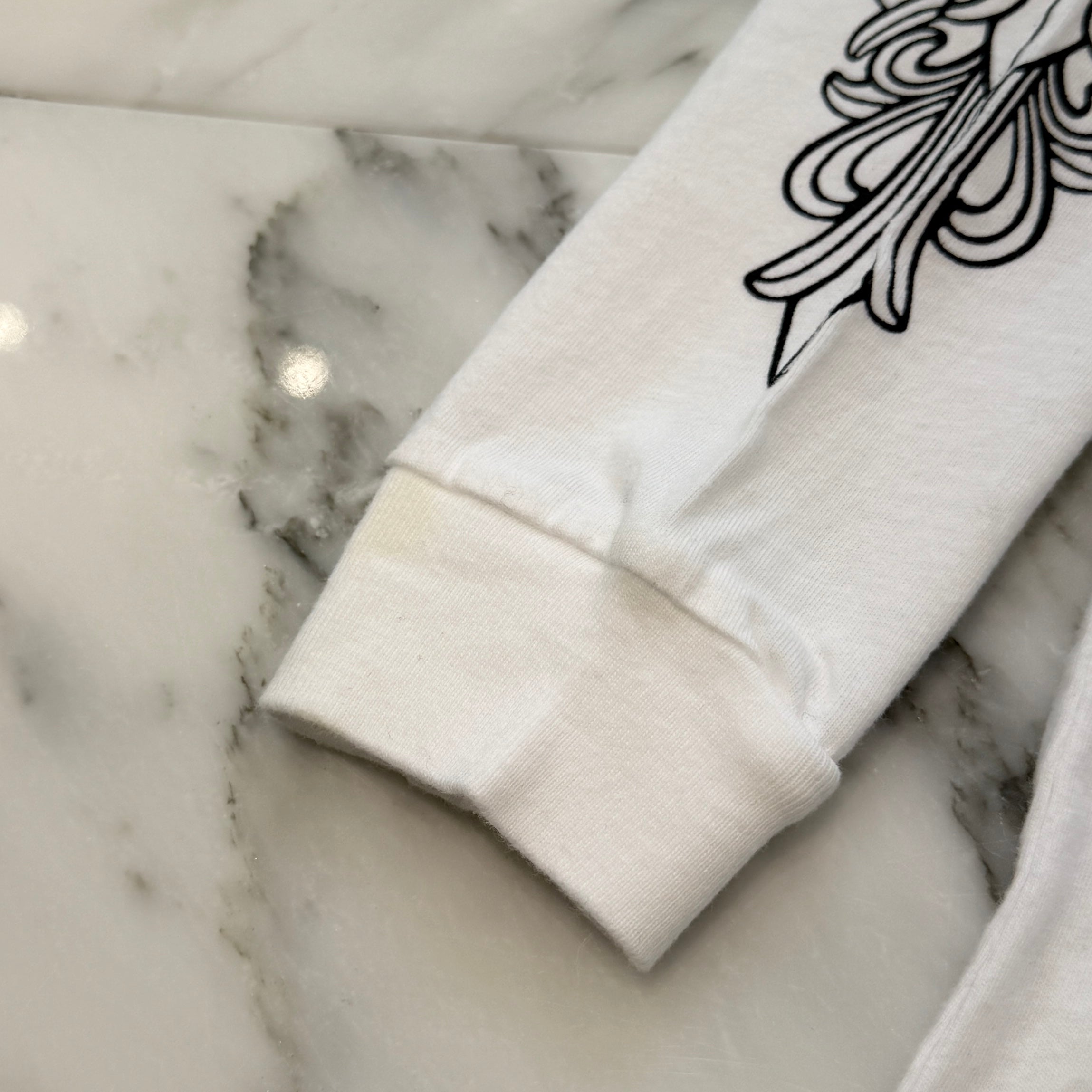 CHROME HEARTS Floral Cross Back Horseshoe Baby Long Sleeve Tee Size 4T(130/63) クロムハーツ フローラルクロス バックホースシュー ベビー ロングスリーブTシャツ サイズ4T(130/63)