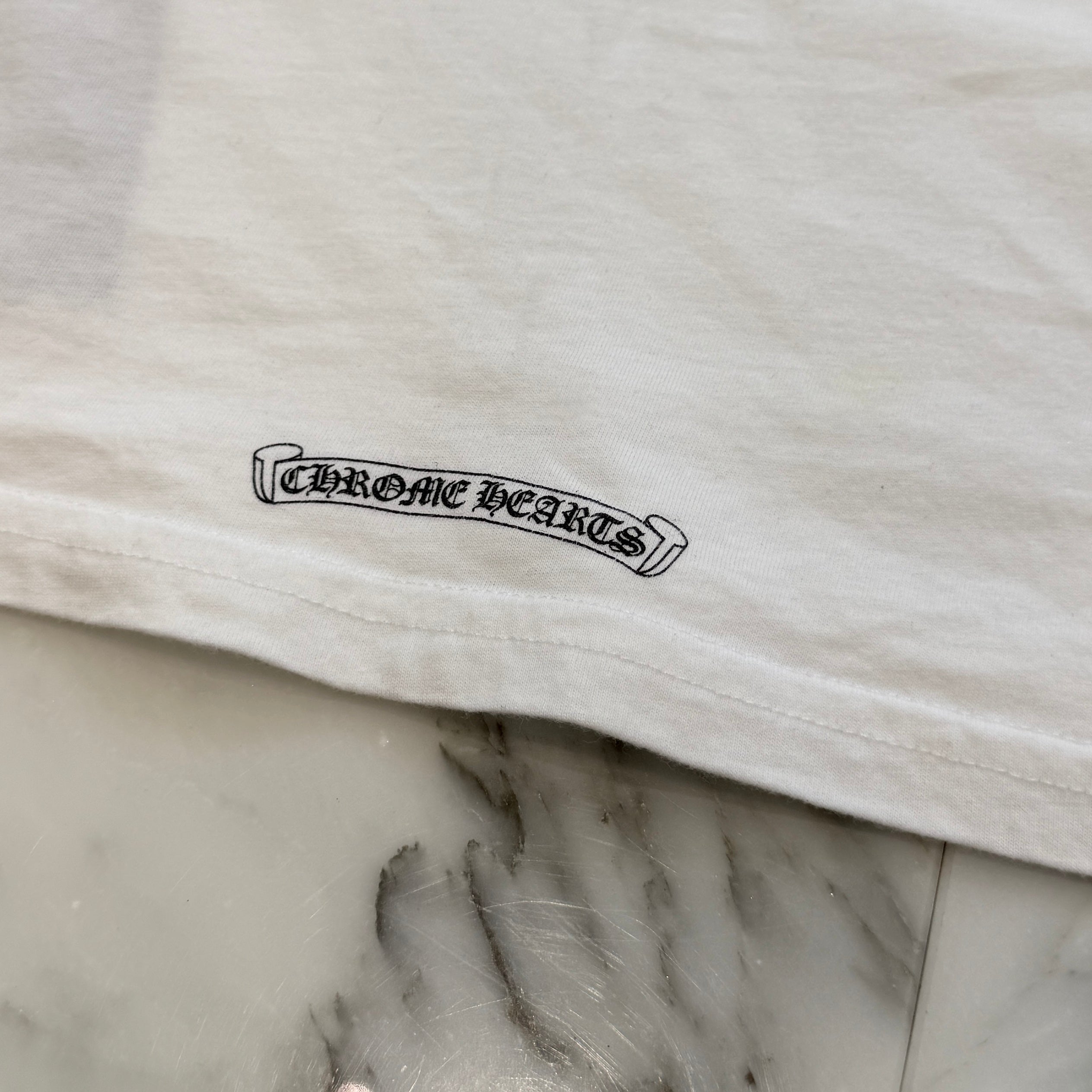 CHROME HEARTS Floral Cross Back Horseshoe Baby Long Sleeve Tee Size 4T(130/63) クロムハーツ フローラルクロス バックホースシュー ベビー ロングスリーブTシャツ サイズ4T(130/63)