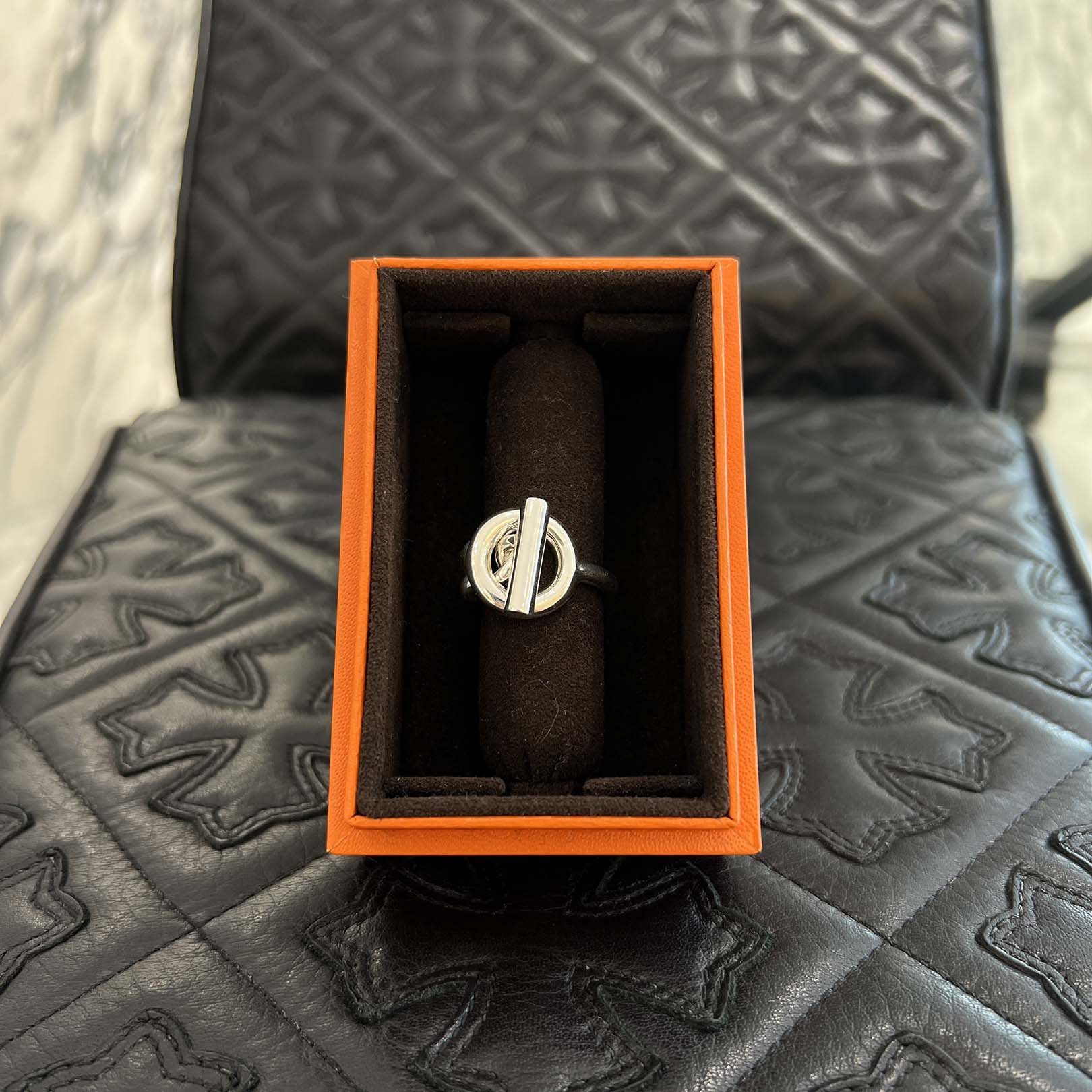 HERMES Croisette GM Ring Ag 925 Size 57 エルメス クロワゼット GM