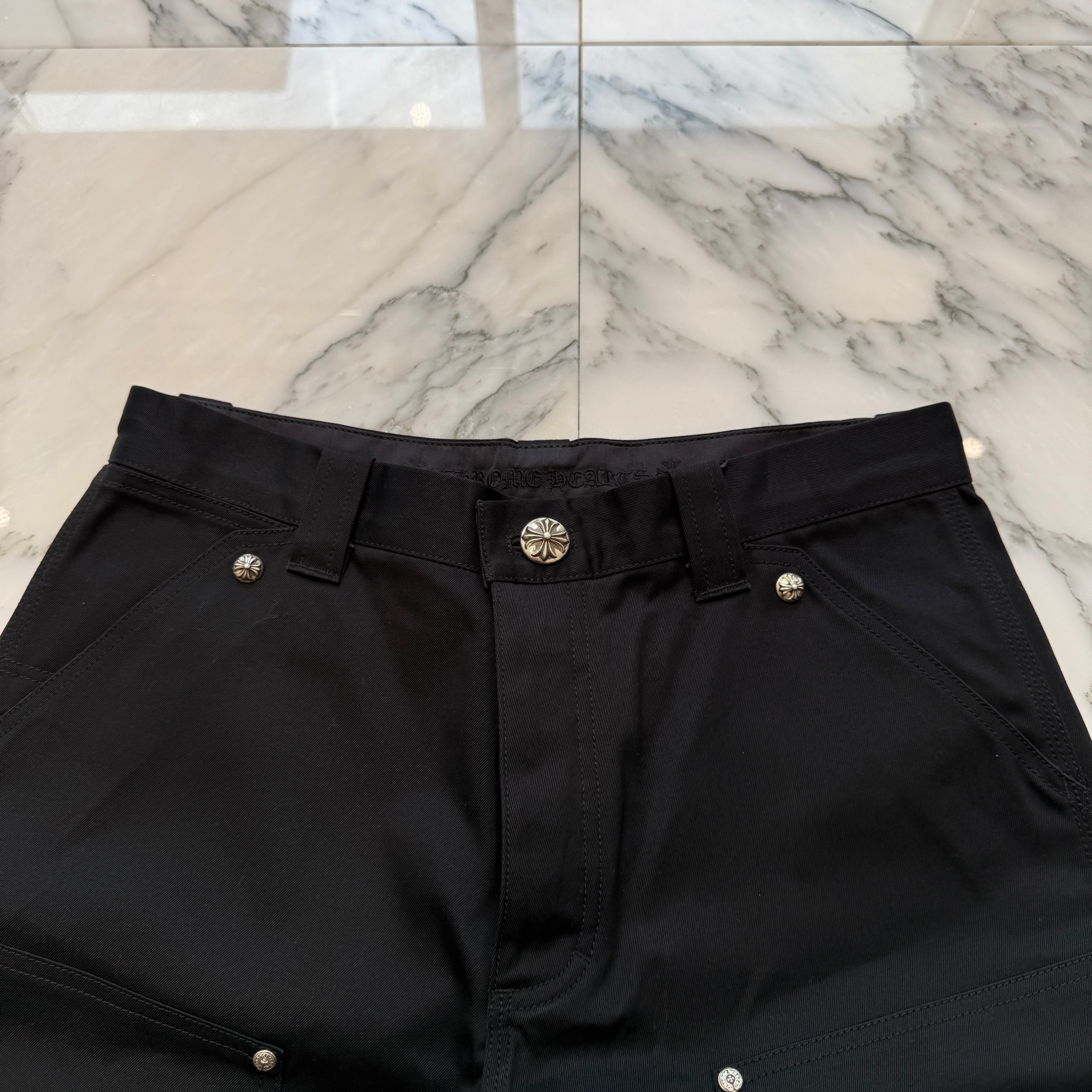 CHROME HEARTS Carpenter Cross Ball Button Denim Shorts Size 32 クロムハーツ カーペンター クロスボールボタン デニムショーツ サイズ32