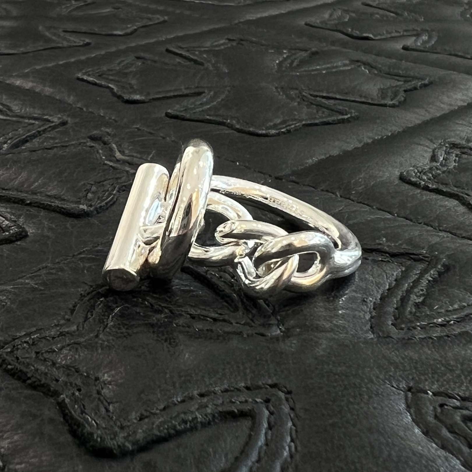 HERMES Croisette GM Ring Ag 925 Size 57 エルメス クロワゼット GM