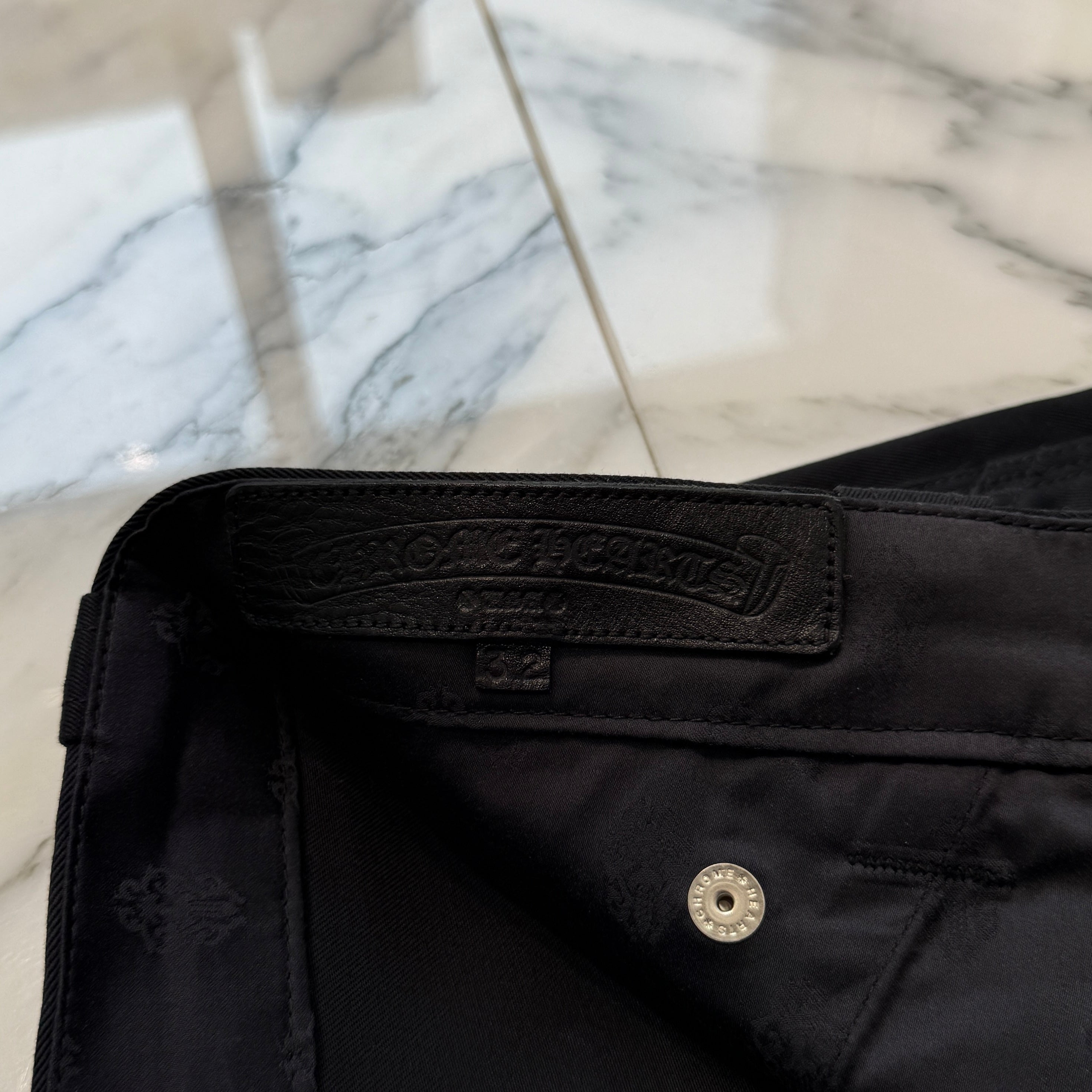 CHROME HEARTS Carpenter Cross Ball Button Denim Shorts Size 32 クロムハーツ カーペンター クロスボールボタン デニムショーツ サイズ32