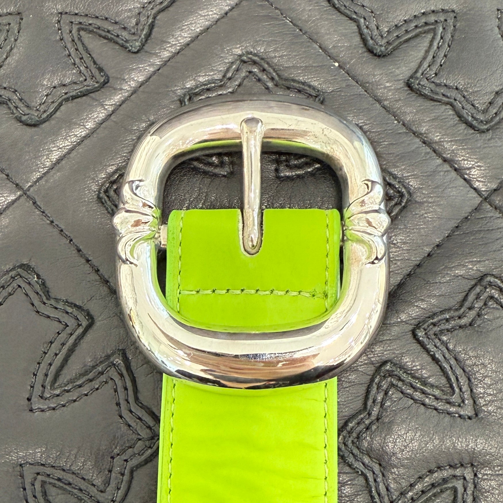 CHROME HEARTS Gunslinger Neon Green Leather Belt Size 32 クロムハーツ ガンスリンガー ネオングリーン レザーベルト サイズ32