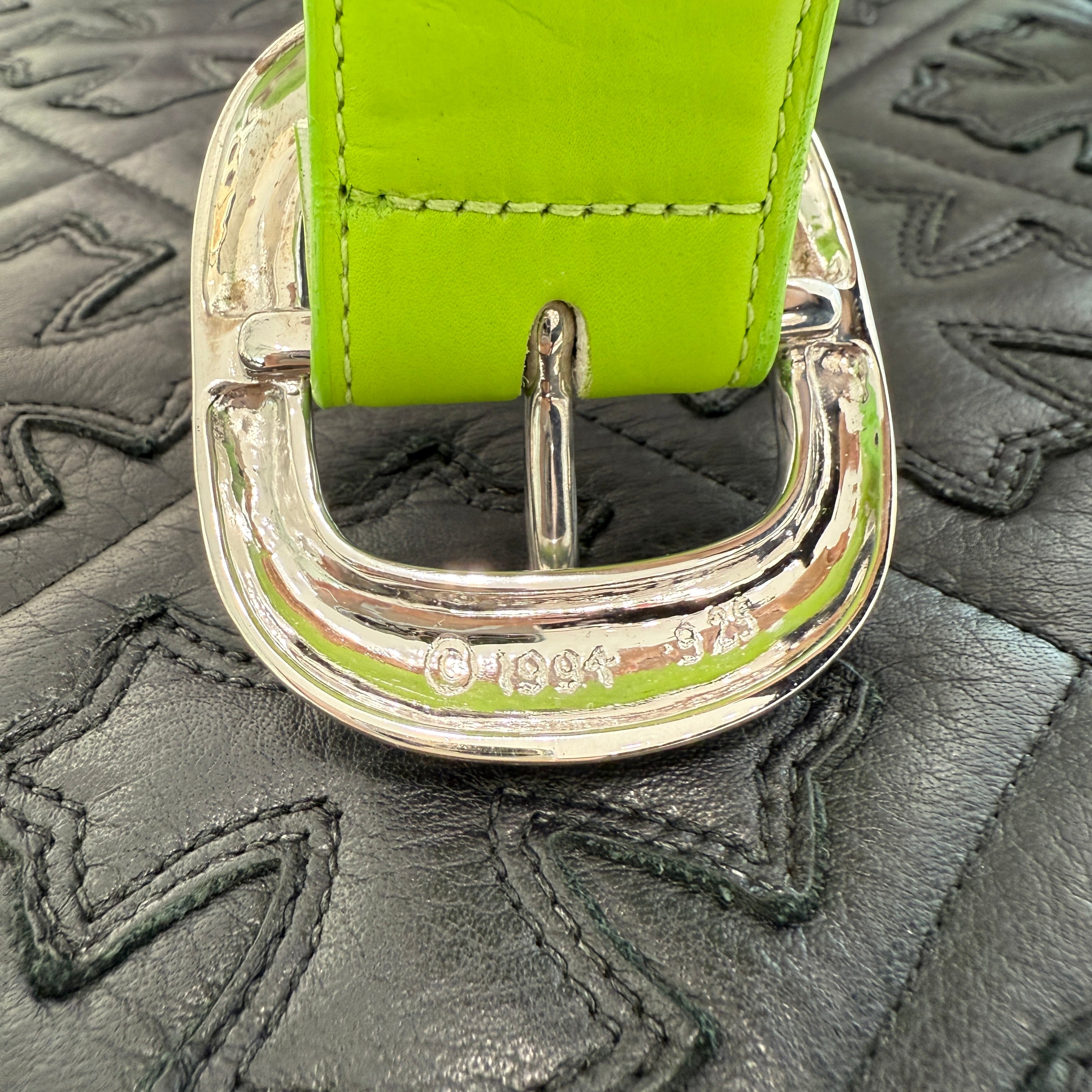 CHROME HEARTS Gunslinger Neon Green Leather Belt Size 32 クロムハーツ ガンスリンガー ネオングリーン レザーベルト サイズ32
