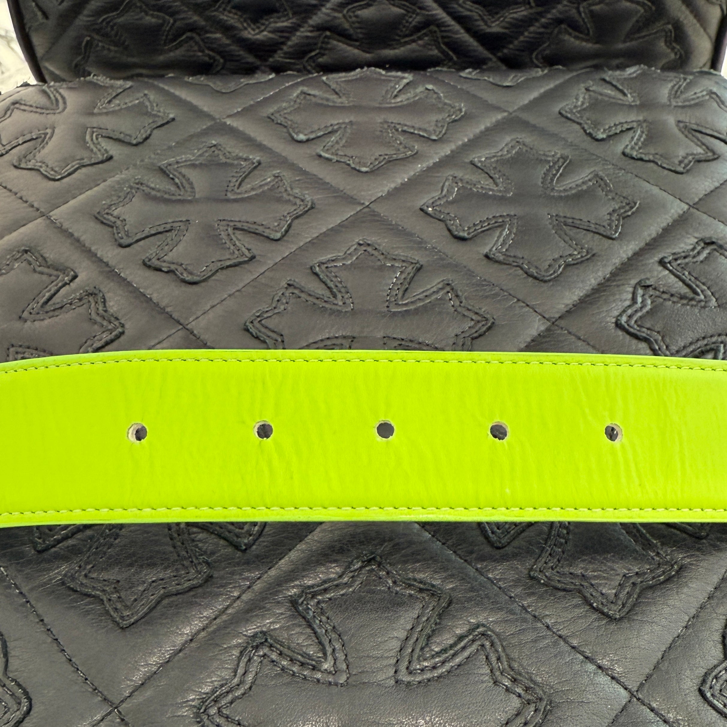 CHROME HEARTS Gunslinger Neon Green Leather Belt Size 32 クロムハーツ ガンスリンガー ネオングリーン レザーベルト サイズ32