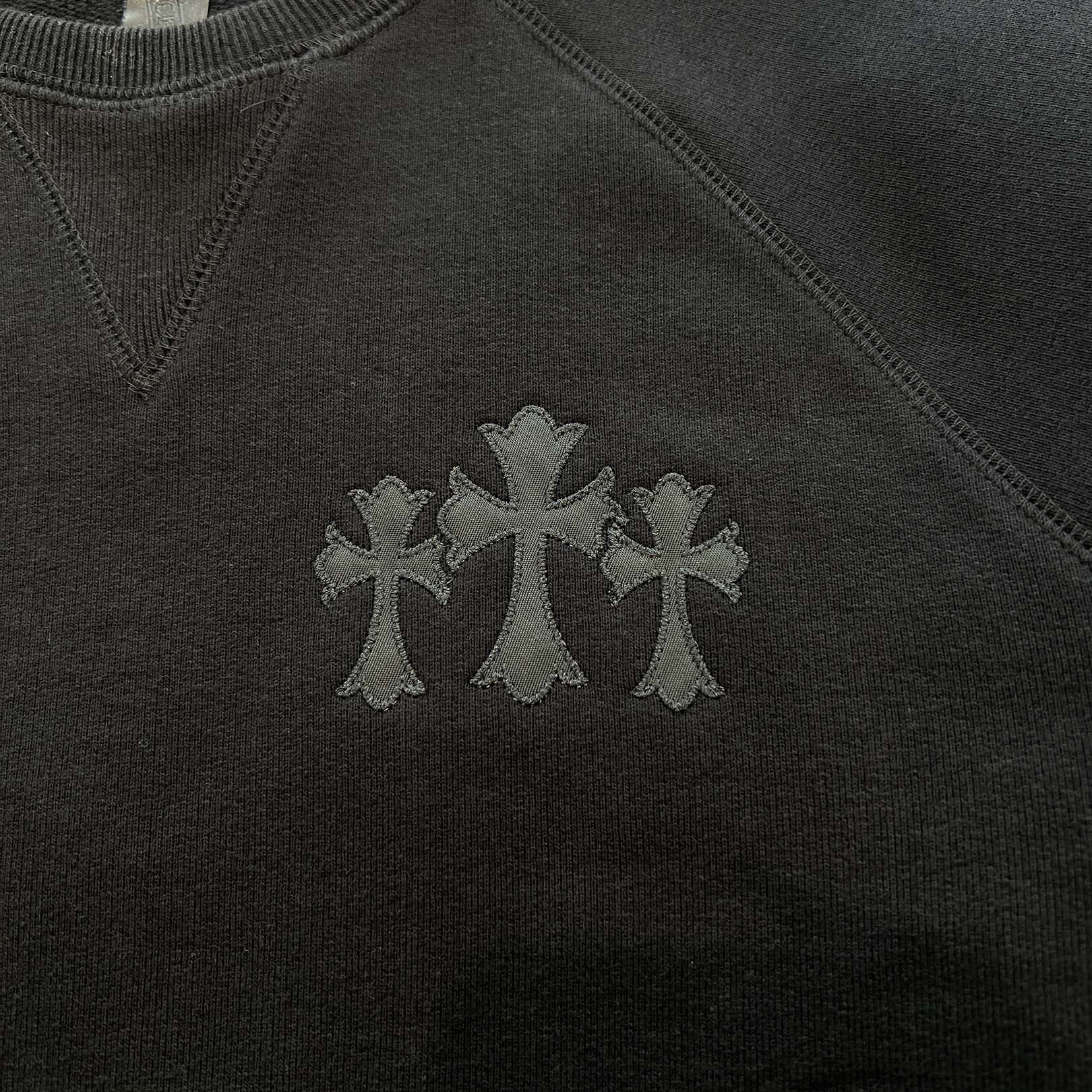 CHROME HEARTS 2025SS Y NOT Cemetery Cross Applique Embroidery Sweatshirt Size M クロムハーツ ワイノット セメタリークロス アップリケ刺繡 スウェットシャツ サイズM