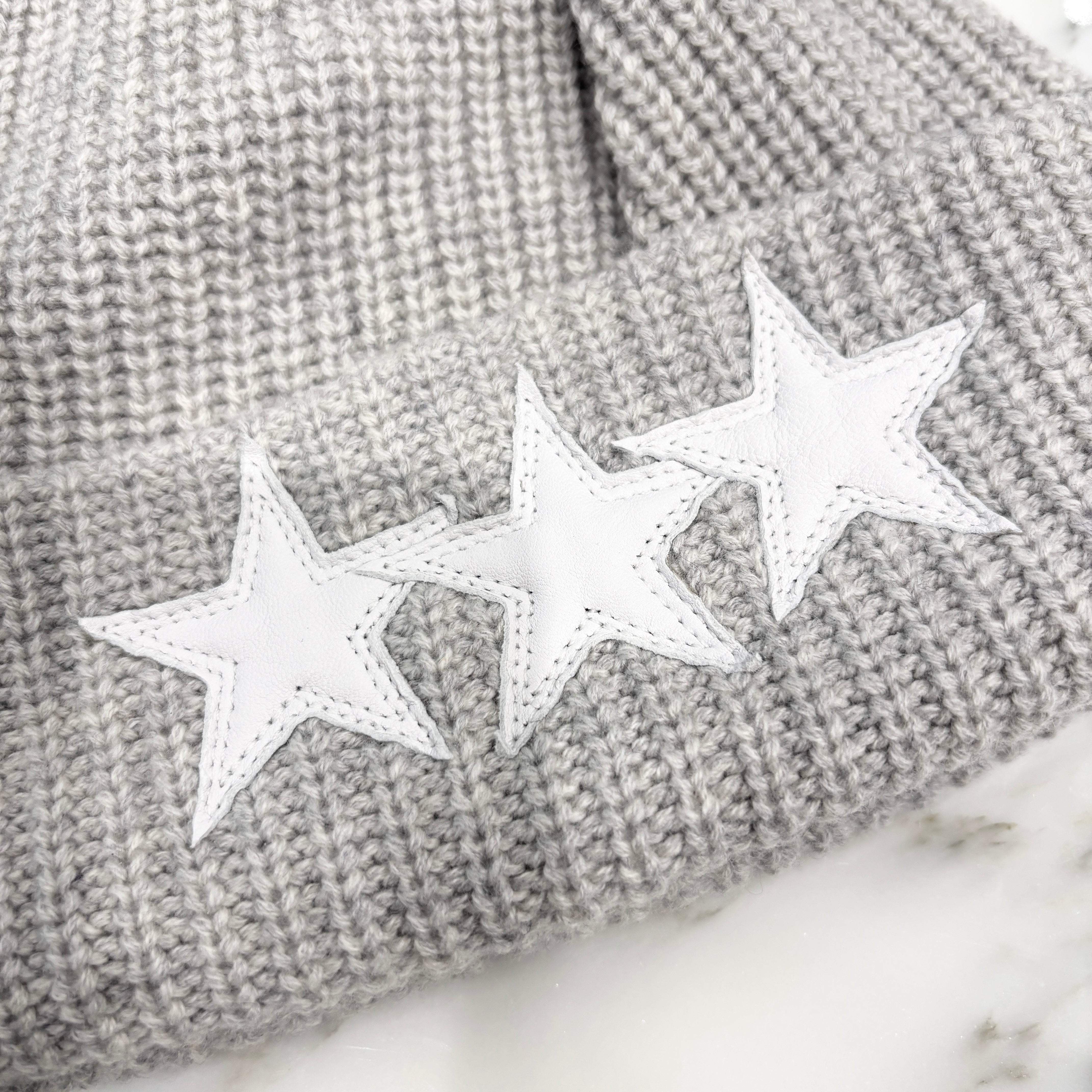 CHROME HEARTS 3 Star Leather Patch Cashmere Beanie Size ONE SIZE（53-60）クロムハーツ 3スター レザーパッチ カシミアビーニー サイズONE SIZE（53-60）