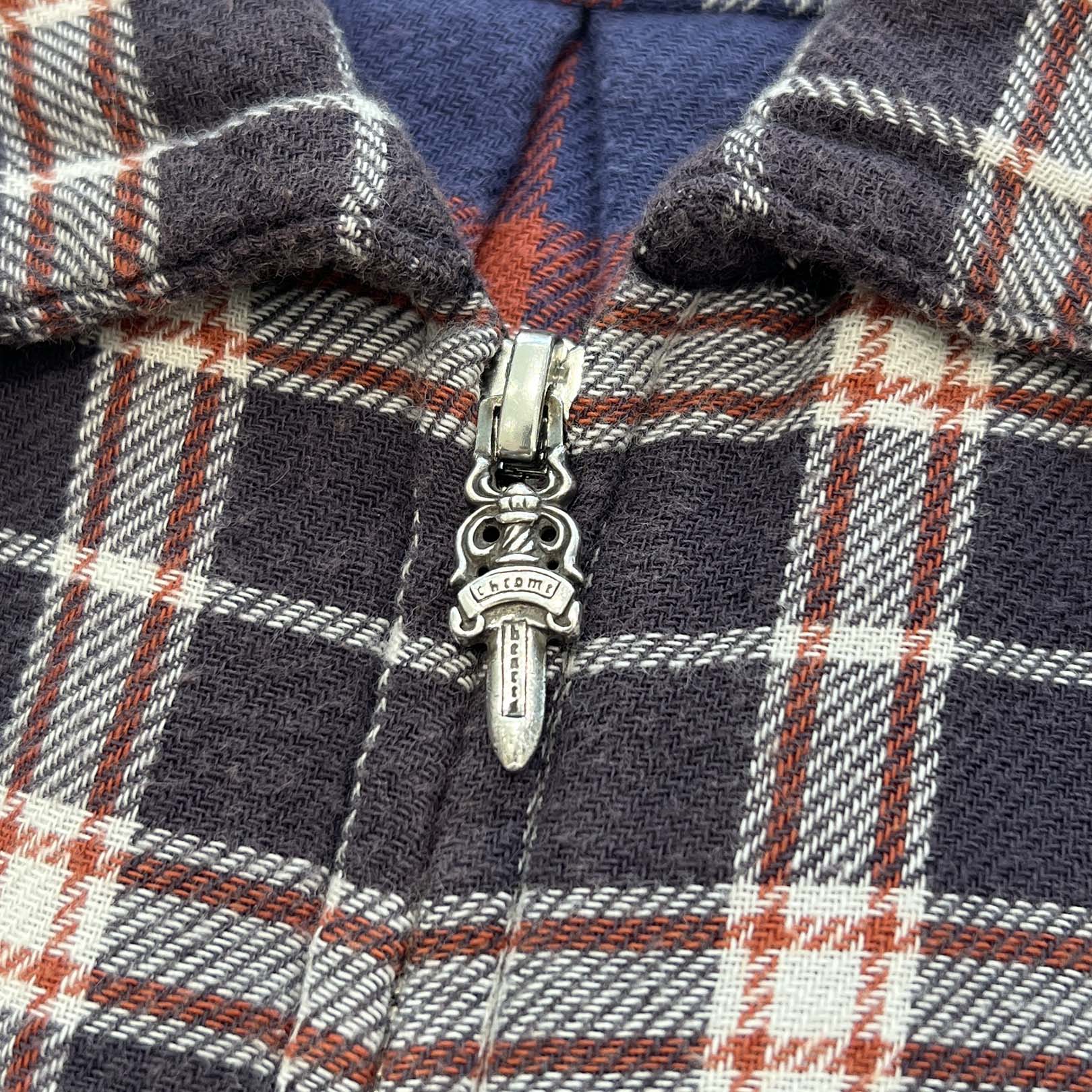 CHROME HEARTS Y NOT HEYWOOD Zip Up Check Shirt Size L クロムハーツ ワイノット ヘイウッド ジップアップ チェックシャツ サイズL