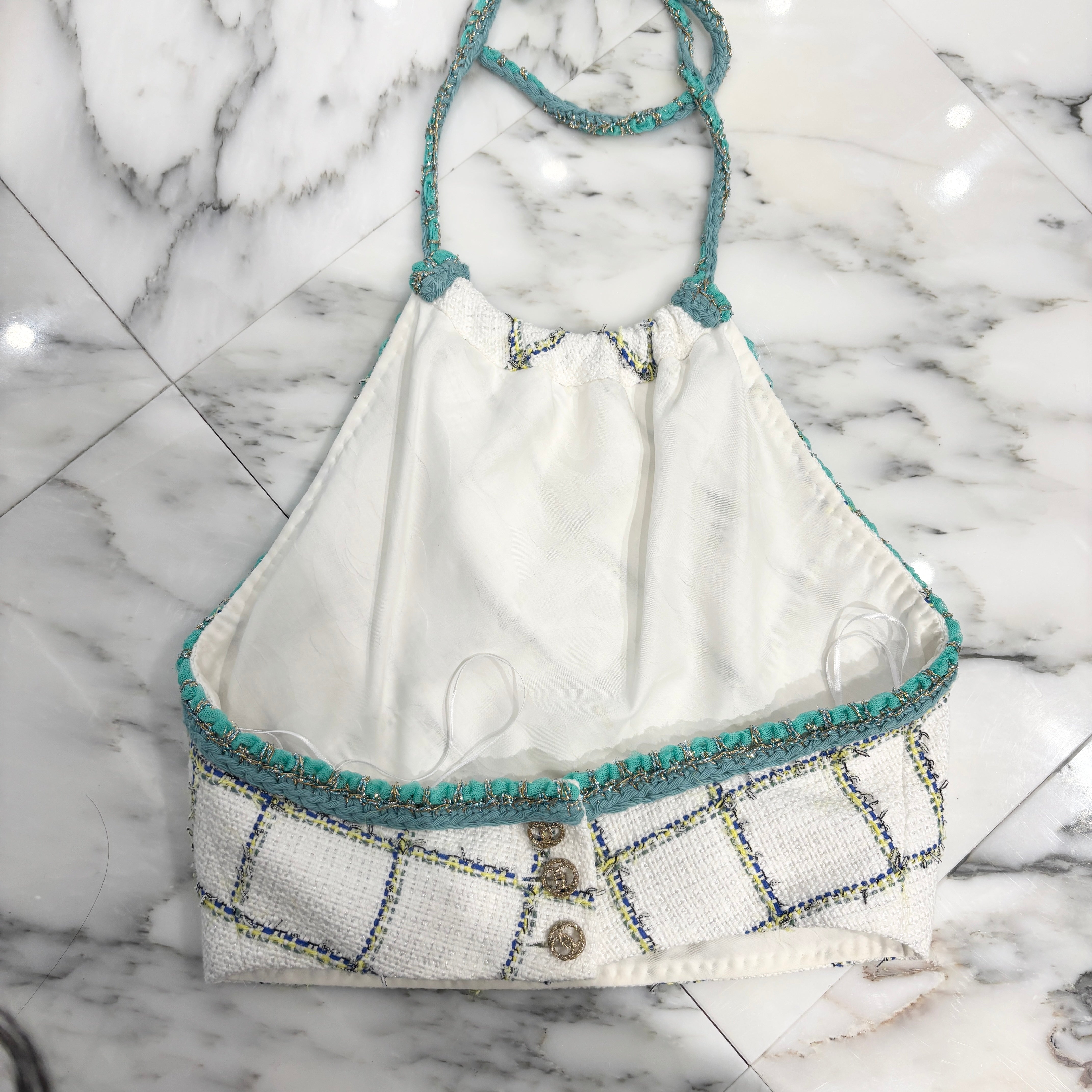 CHANEL 2024SS Tweed Halter Neck Camisole P70013V61443 Size 36 シャネル ツイード ホルターネック キャミソール サイズ36