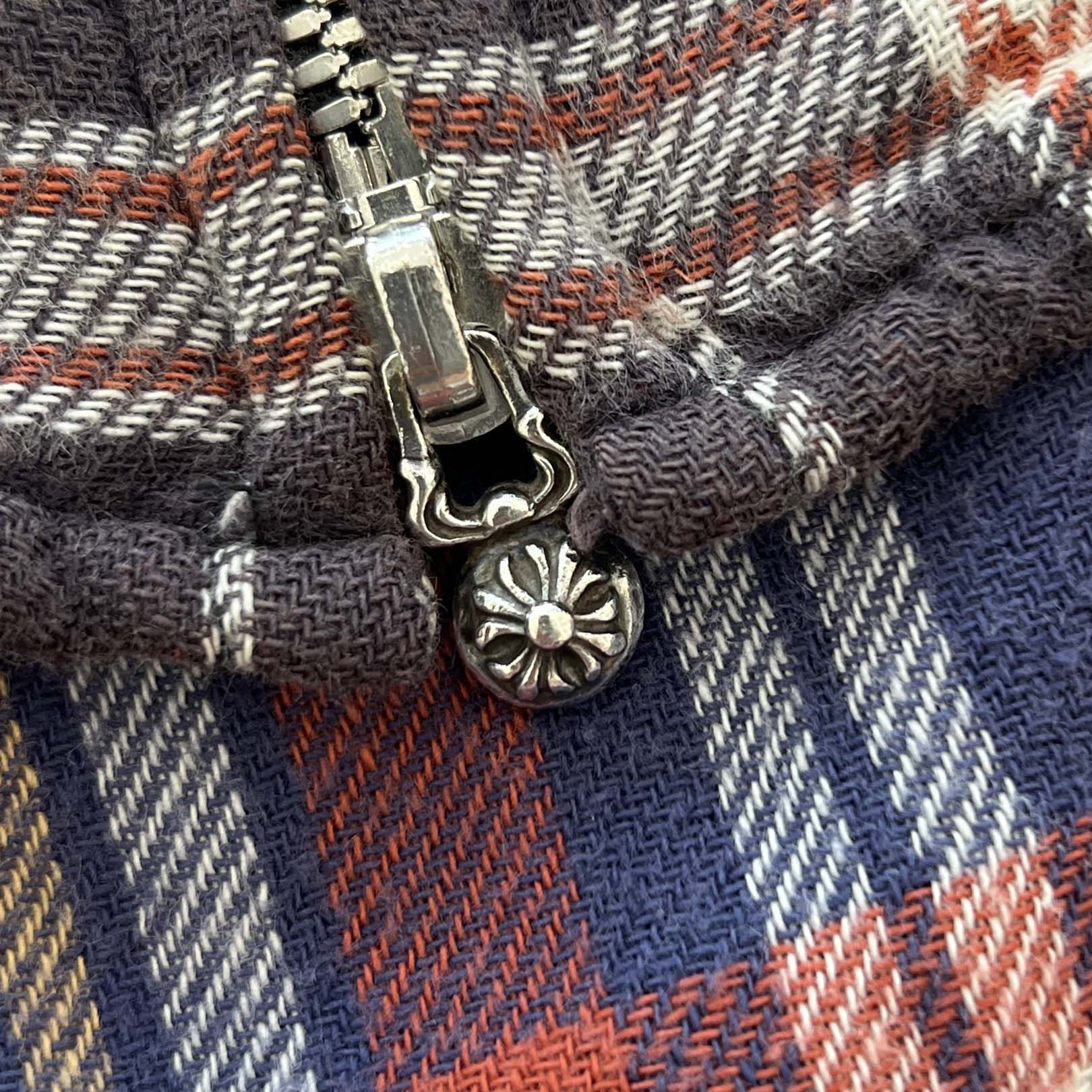 CHROME HEARTS Y NOT HEYWOOD Zip Up Check Shirt Size L クロムハーツ ワイノット ヘイウッド ジップアップ チェックシャツ サイズL