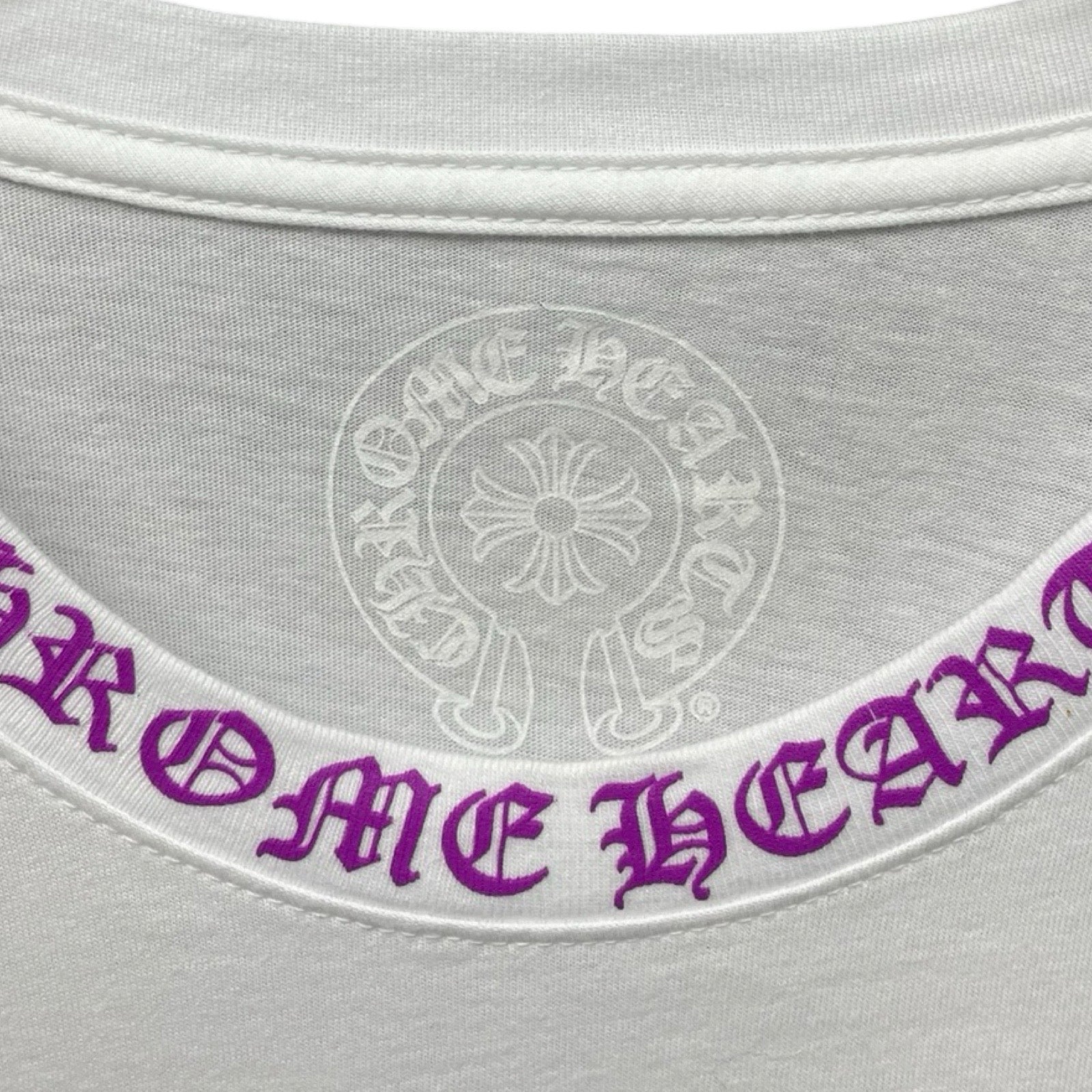 CHROME HEARTS Old English Neck Logo Pastel Purple Long Sleeve Tee Size XL