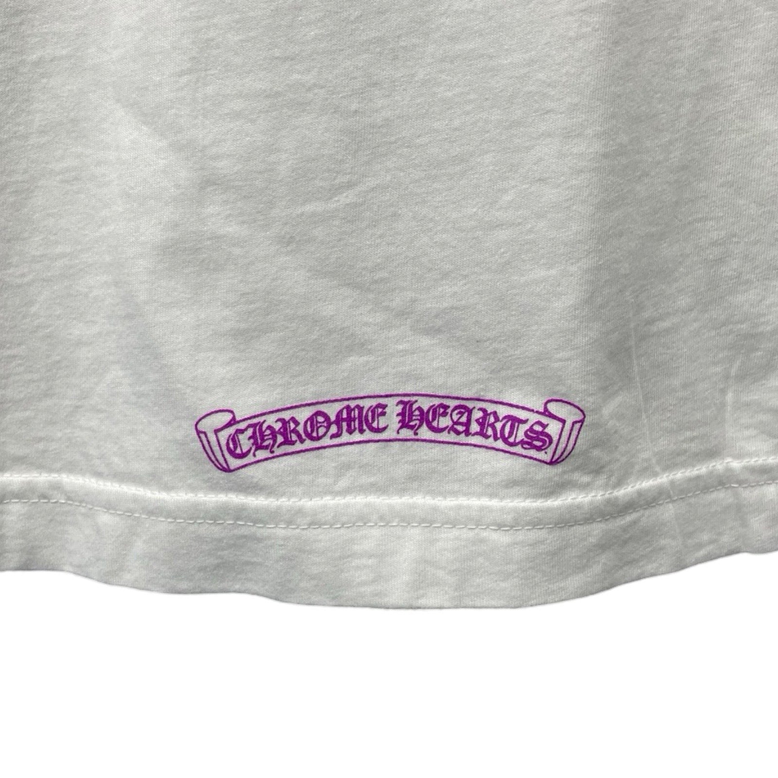CHROME HEARTS Old English Neck Logo Pastel Purple Long Sleeve Tee Size XL