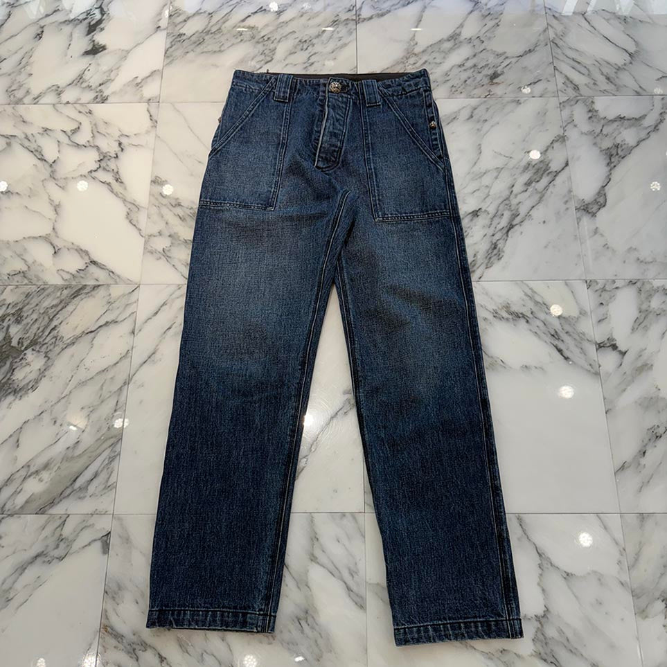 CHROME HEARTS Cross Ball Button FATIGUE Wash Denim Pants Size 30 クロムハーツ クロスボールボタン ファティーグ ウォッシュ デニムパンツ サイズ30