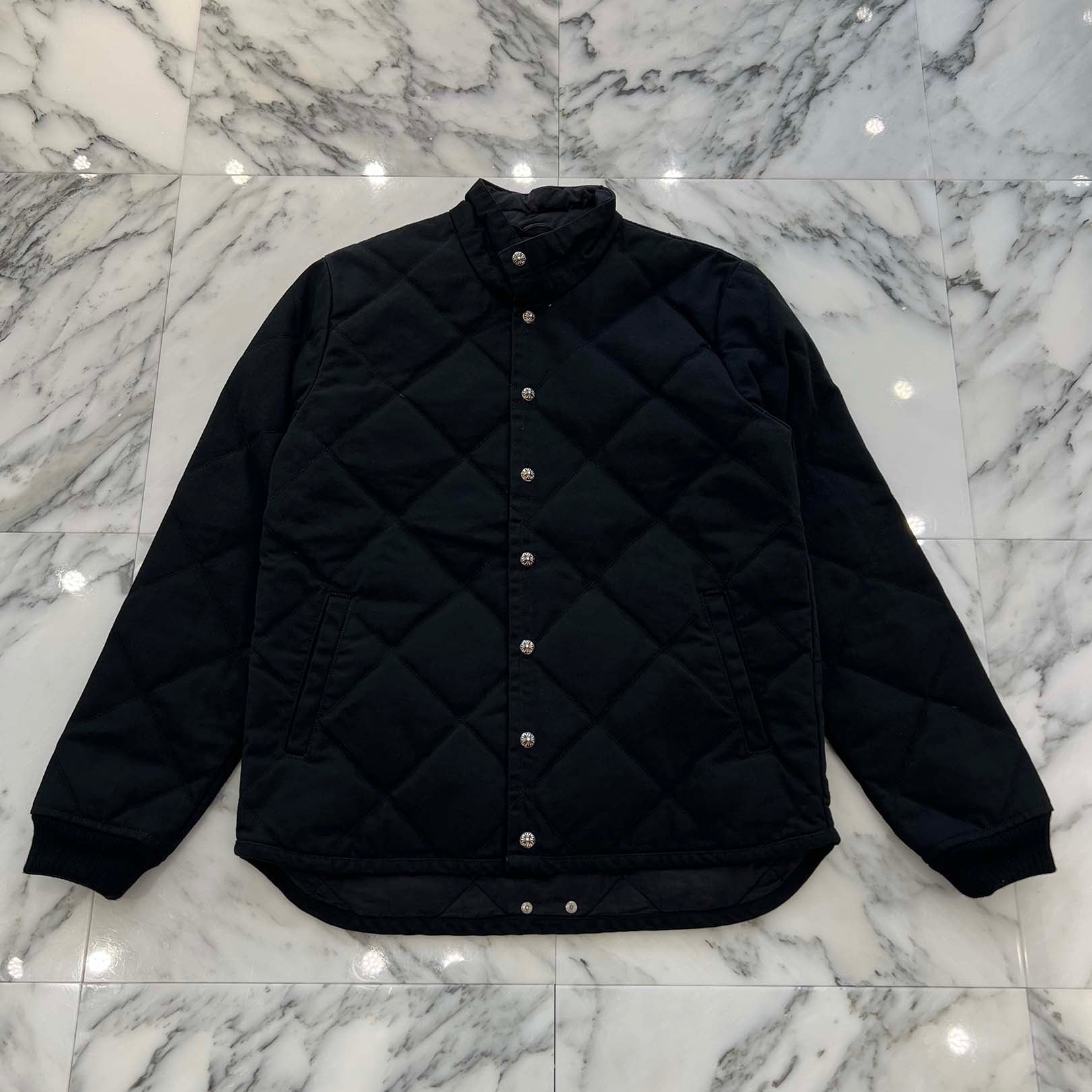 CHROME HEARTS Y NOT Cross Ball Button Quilted Jacket Size M クロムハーツ ワイノット クロスボールボタン キルティングジャケット サイズM