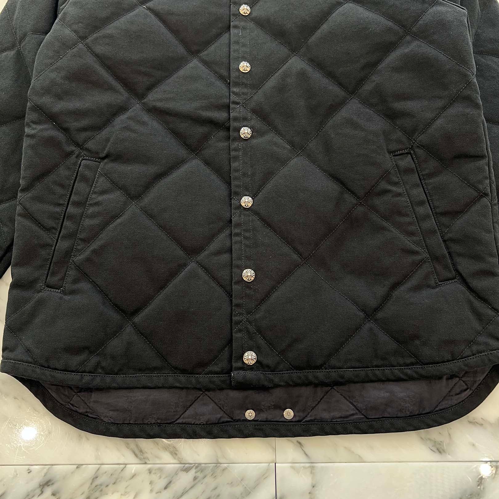 CHROME HEARTS Y NOT Cross Ball Button Quilted Jacket Size M クロムハーツ ワイノット クロスボールボタン キルティングジャケット サイズM