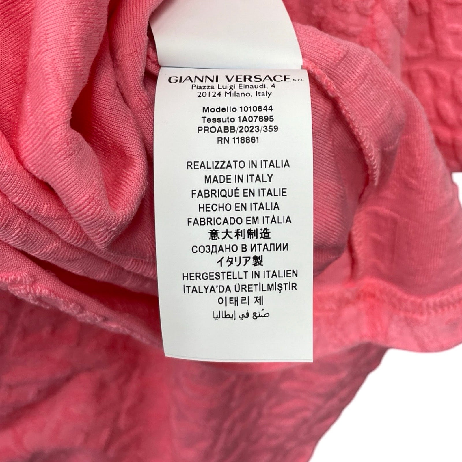 VERSACE 2023AW Terry Cloth T-Shirt 1010644 1A07695 Size 4XL