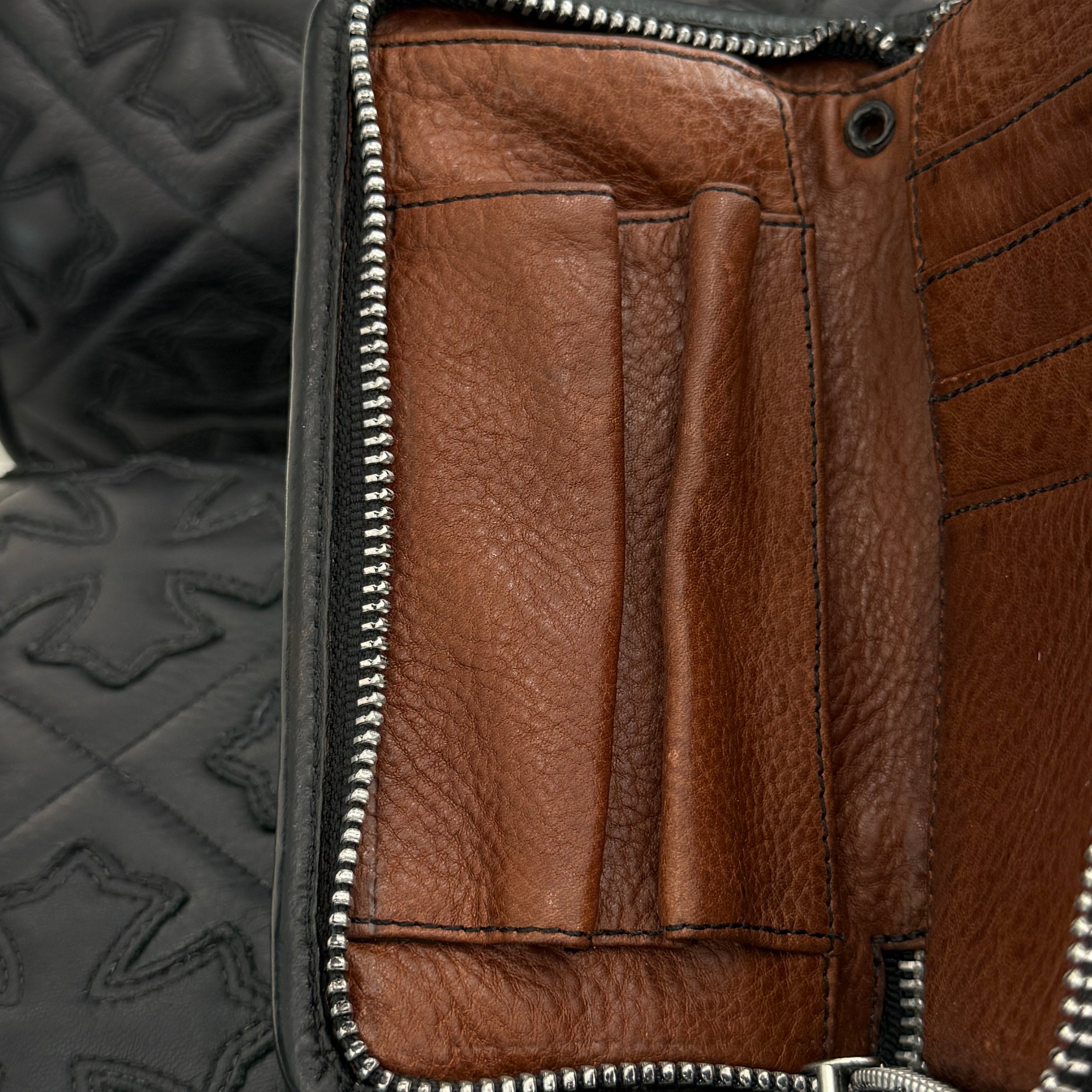 CHROME HEARTS CH PLUS 1 Cross Leather Patch Card Case クロムハーツ CHプラス 1クロスレザーパッチ カードケース