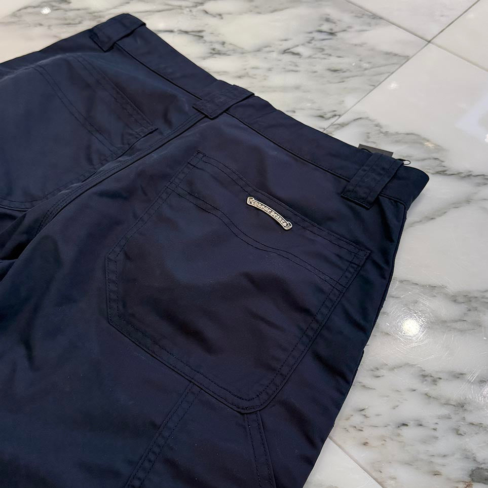 CHROME HEARTS Carpenter Leather Double Knee Nylon Leather Cross Patch Pants Size 30 クロムハーツ カーペンター レザーダブルニー ナイロン レザークロスパッチ ロングパンツ サイズ30