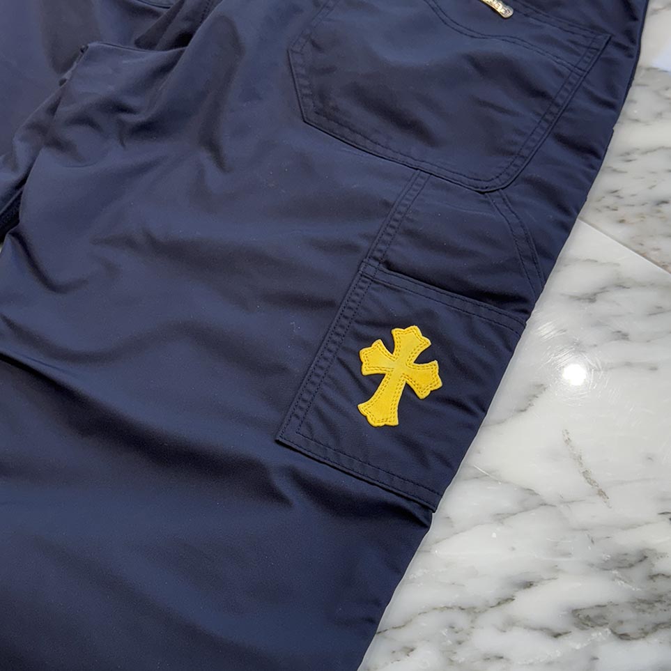 CHROME HEARTS Carpenter Leather Double Knee Nylon Leather Cross