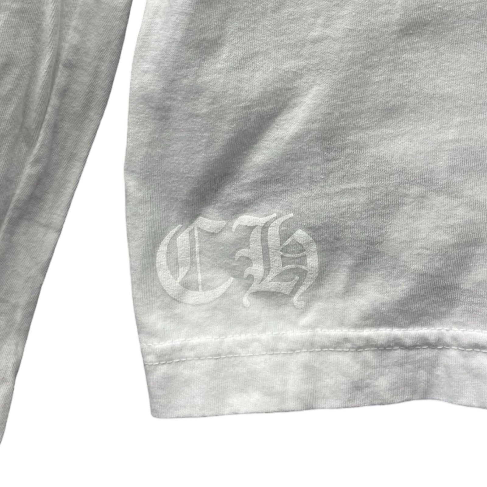 CHROME HEARTS Old English Neck Logo Neon Yellow L/S Tee Size XL