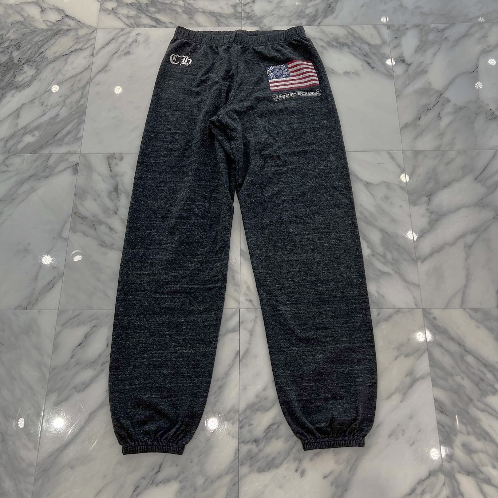 CHROME HEARTS American Flag Logo Sweat Long Pants Size S クロムハーツ アメリカ国旗 ロゴスウェットロングパンツ サイズS
