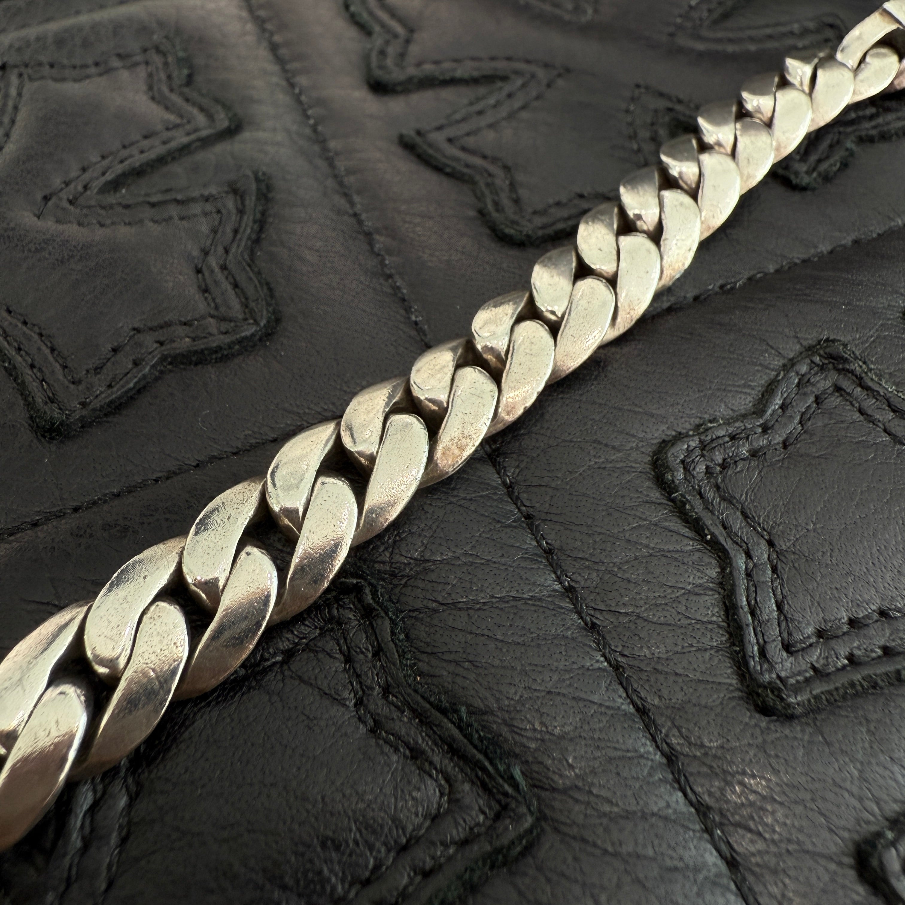 CHROME HEARTS Baby ID Floral Cross Bracelet Pave Ruby 20LINK クロムハーツ ベビー ID フローラルクロス ブレスレット パヴェルビー 20リンク シルバー925