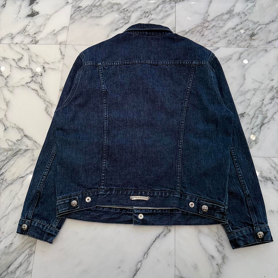 CHROME HEARTS Cross Ball Button MOTO BREATH Denim Jacket Size S クロムハーツ クロスボールボタン モーターブレス デニムジャケット サイズS